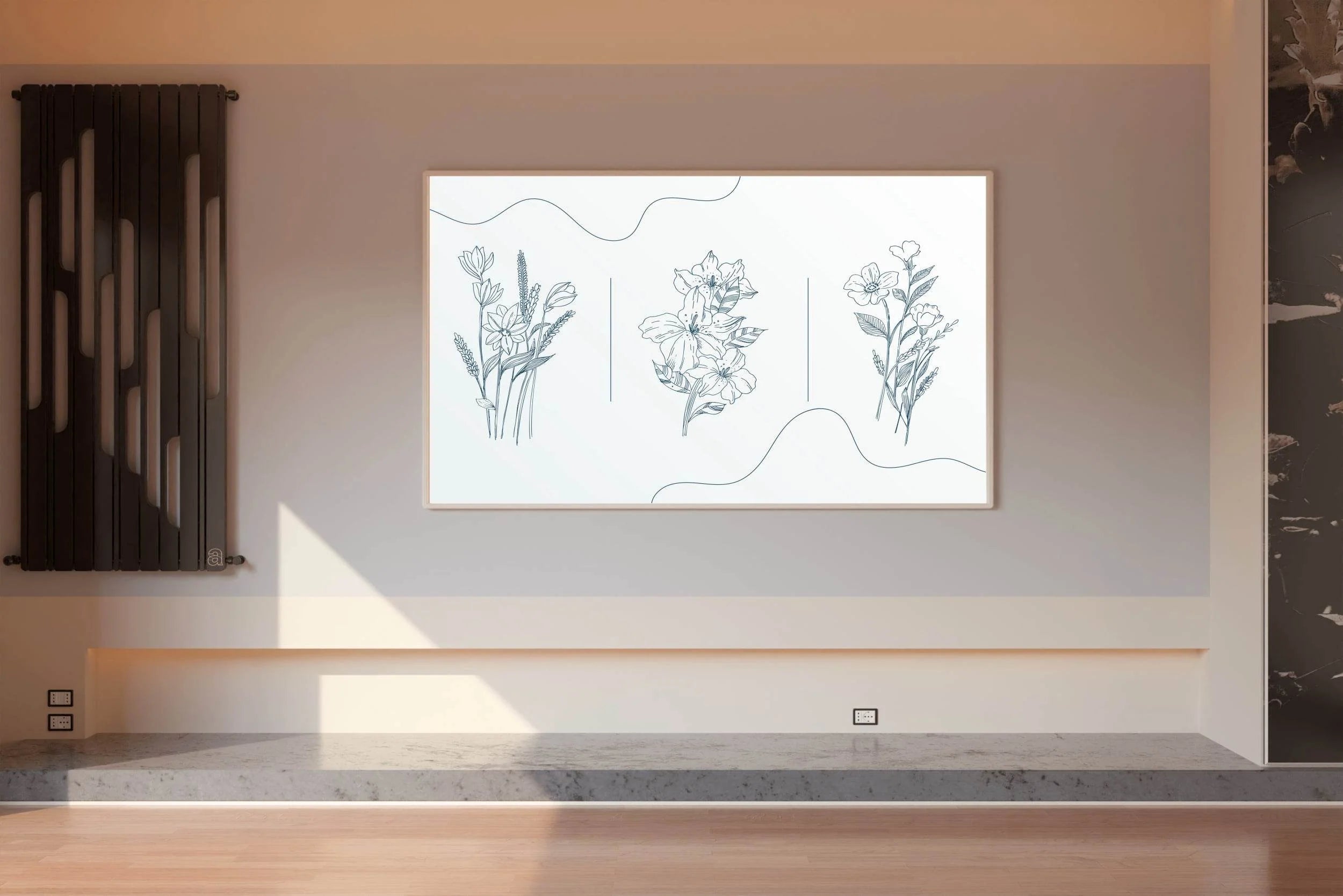 Hand Drawn Flowers Wall Art - beink online art store