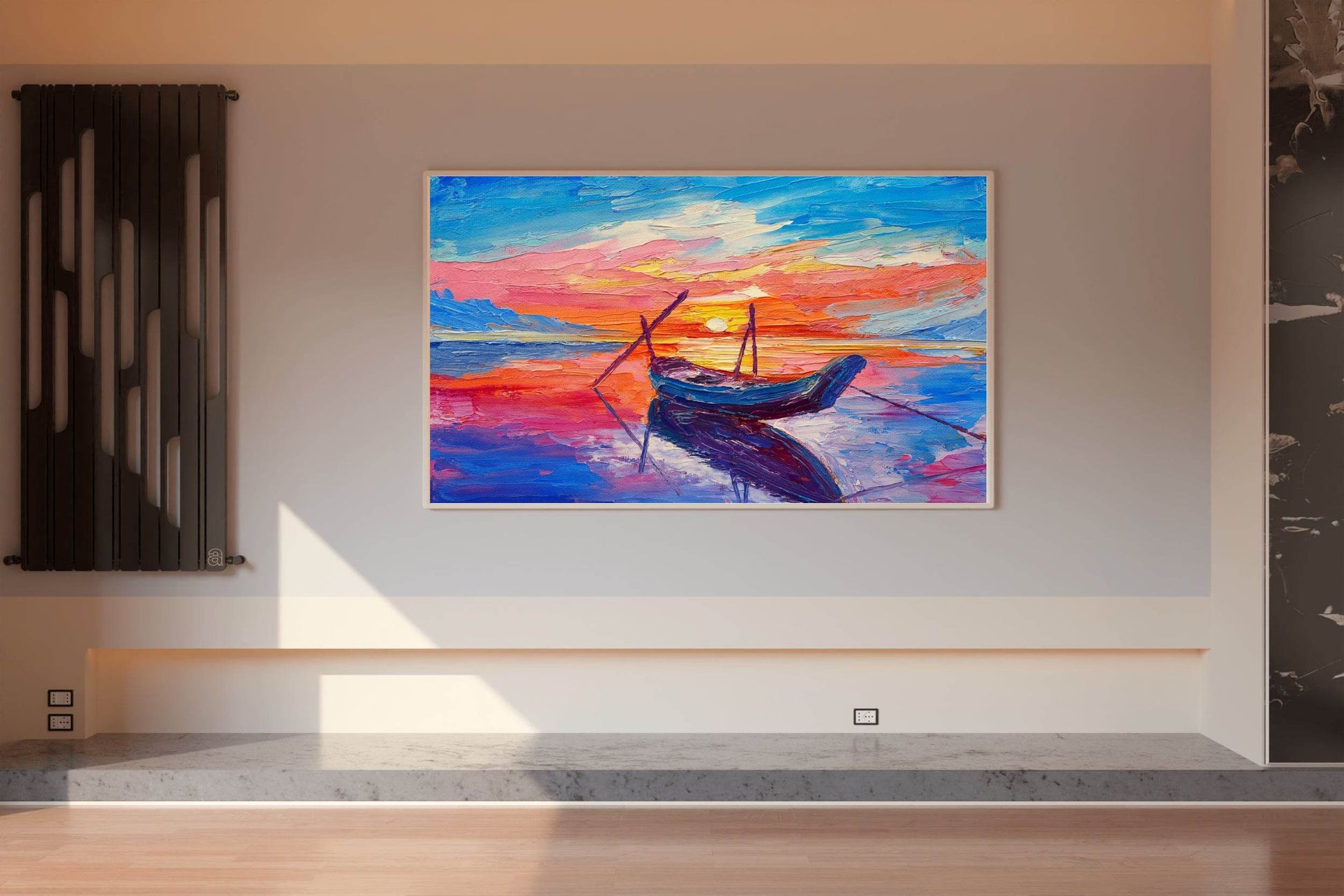 Oil Painting of Boat Over The Ocean Wall Art - beink online art store