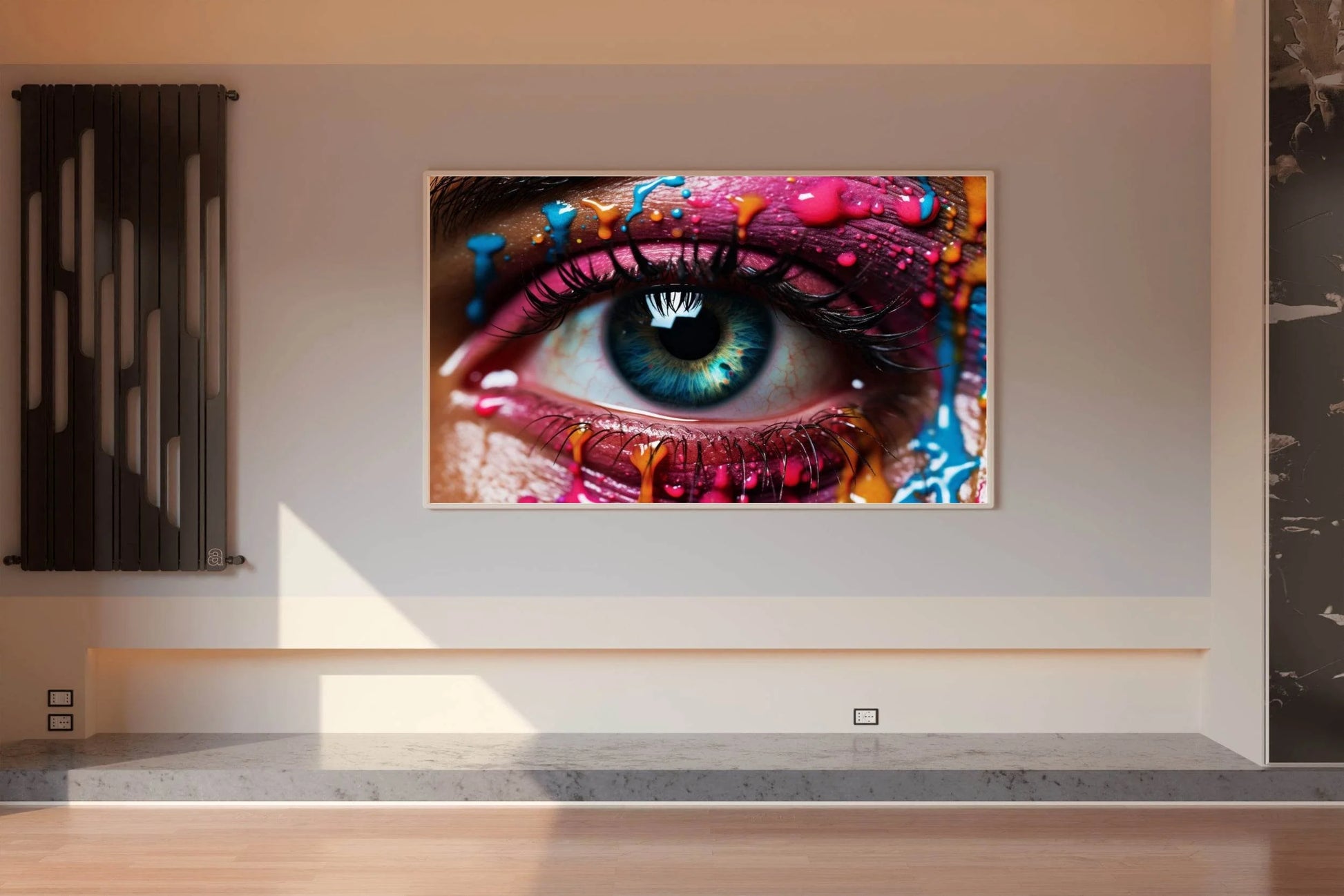 An Eye With Colorful Paint Splash Digital Art - beink online art store