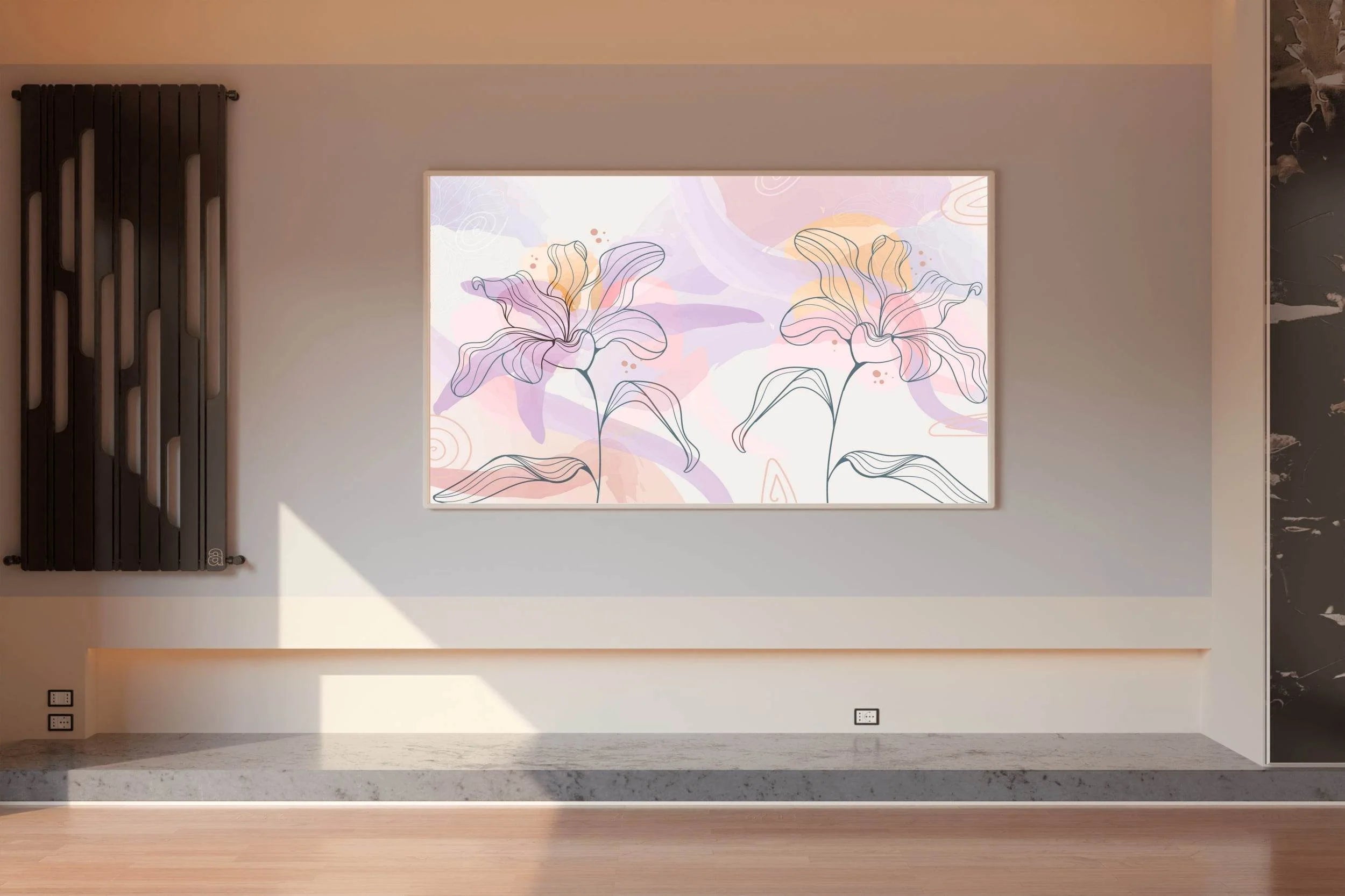 Linear Alstroemeria Flower Wall Art - beink online art store