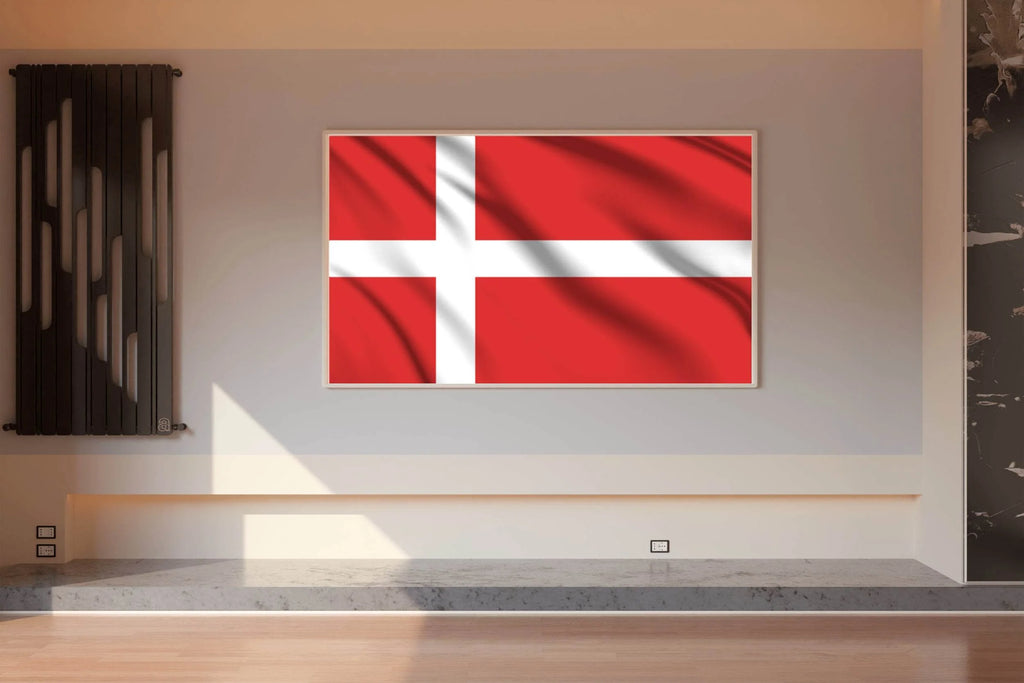 Denmark National Flag Wall Art - beink online art store