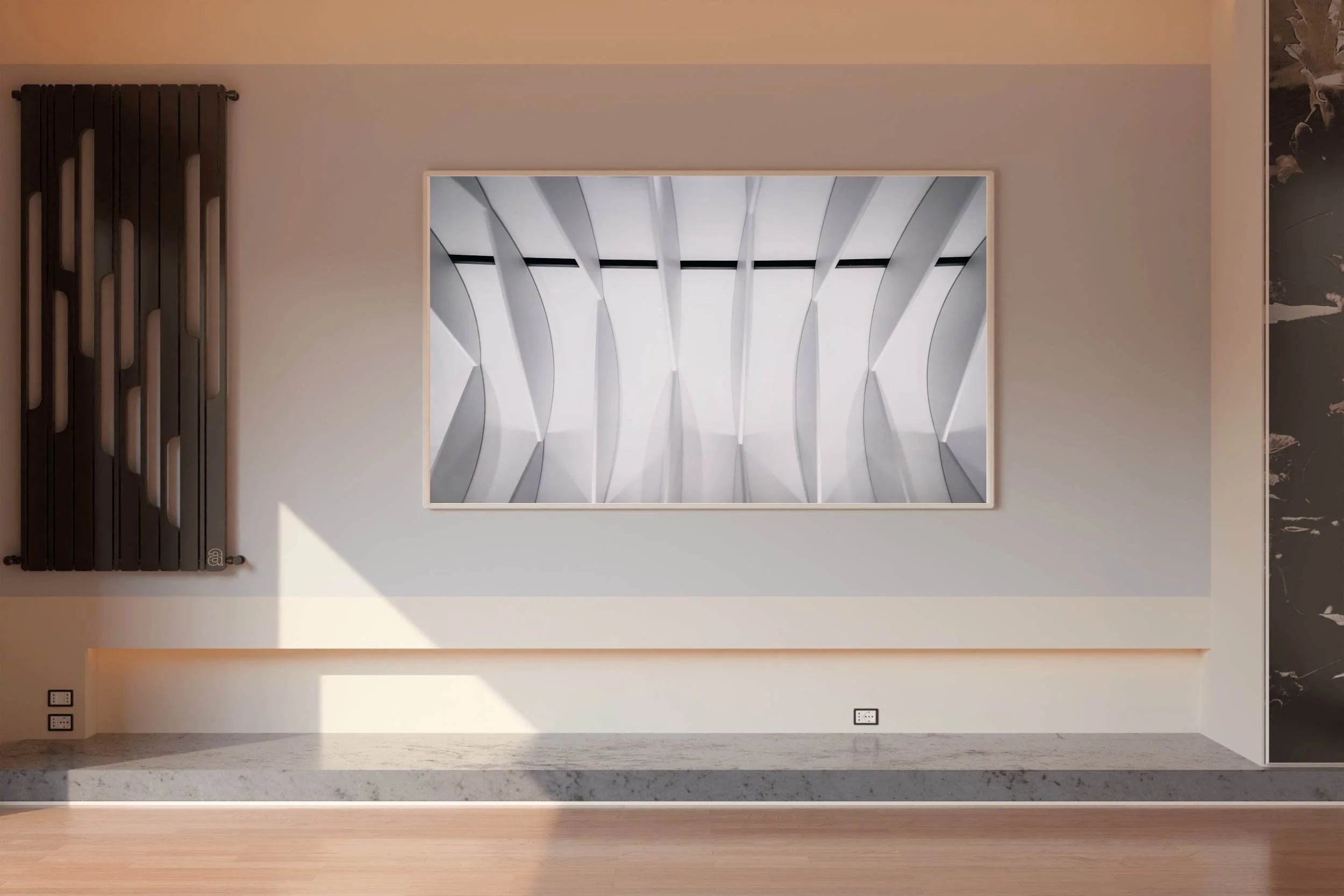 Geometric White Waves Wall Art - beink online art store