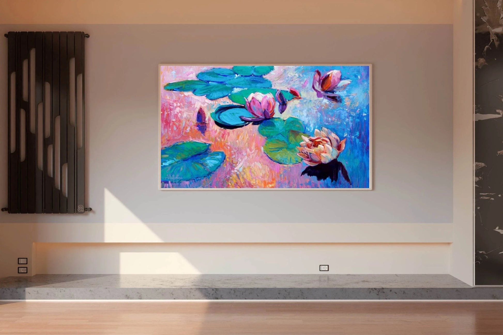 Watercolor Painting Of Blue Lotus Wall Art - beink online art store