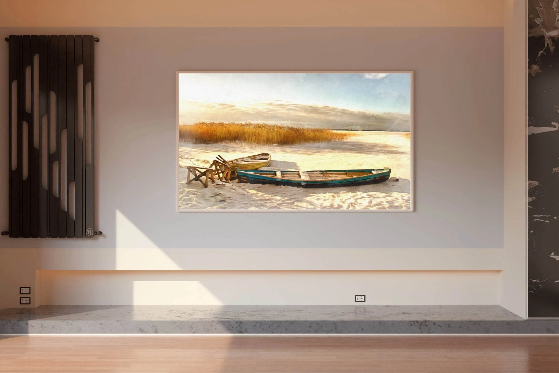 Boat Buried on The Beach Wall Art - beink online art store