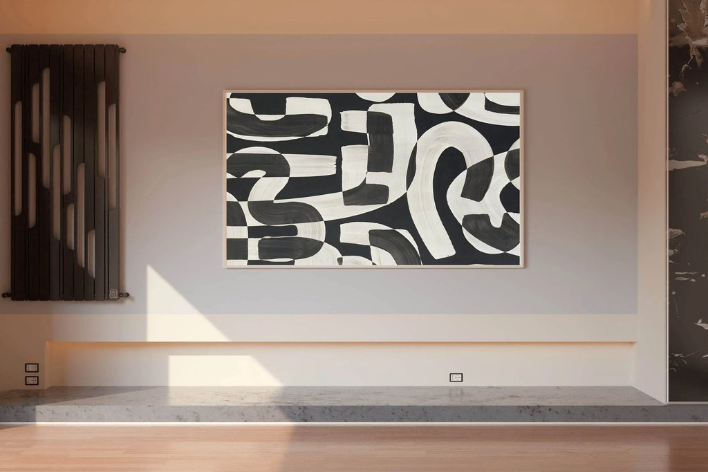Black and White Rhythm Modern Wall Art - beink online art store