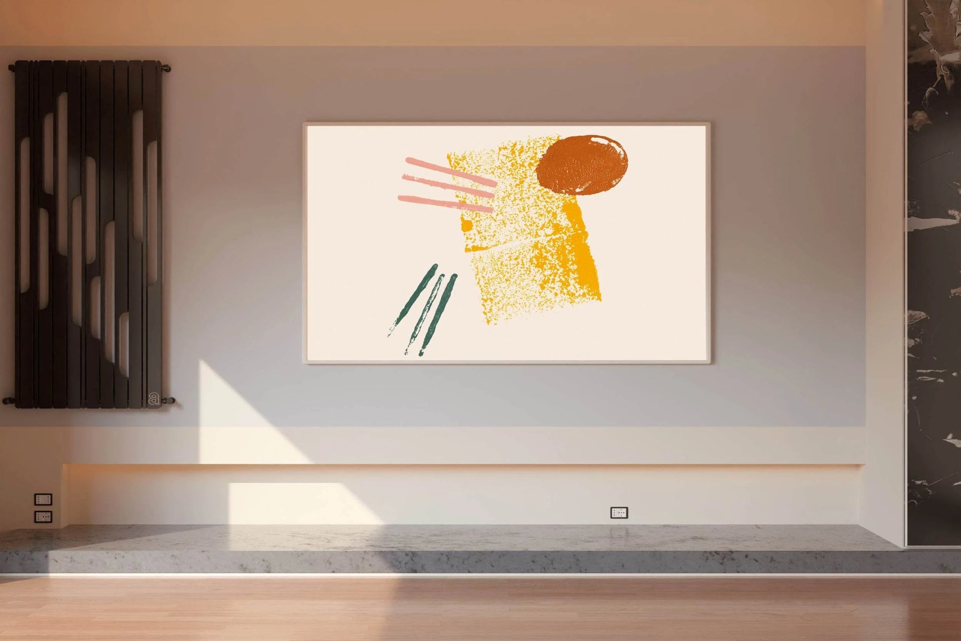 Yellow Block Paint Abstract Wall Art - beink online art store