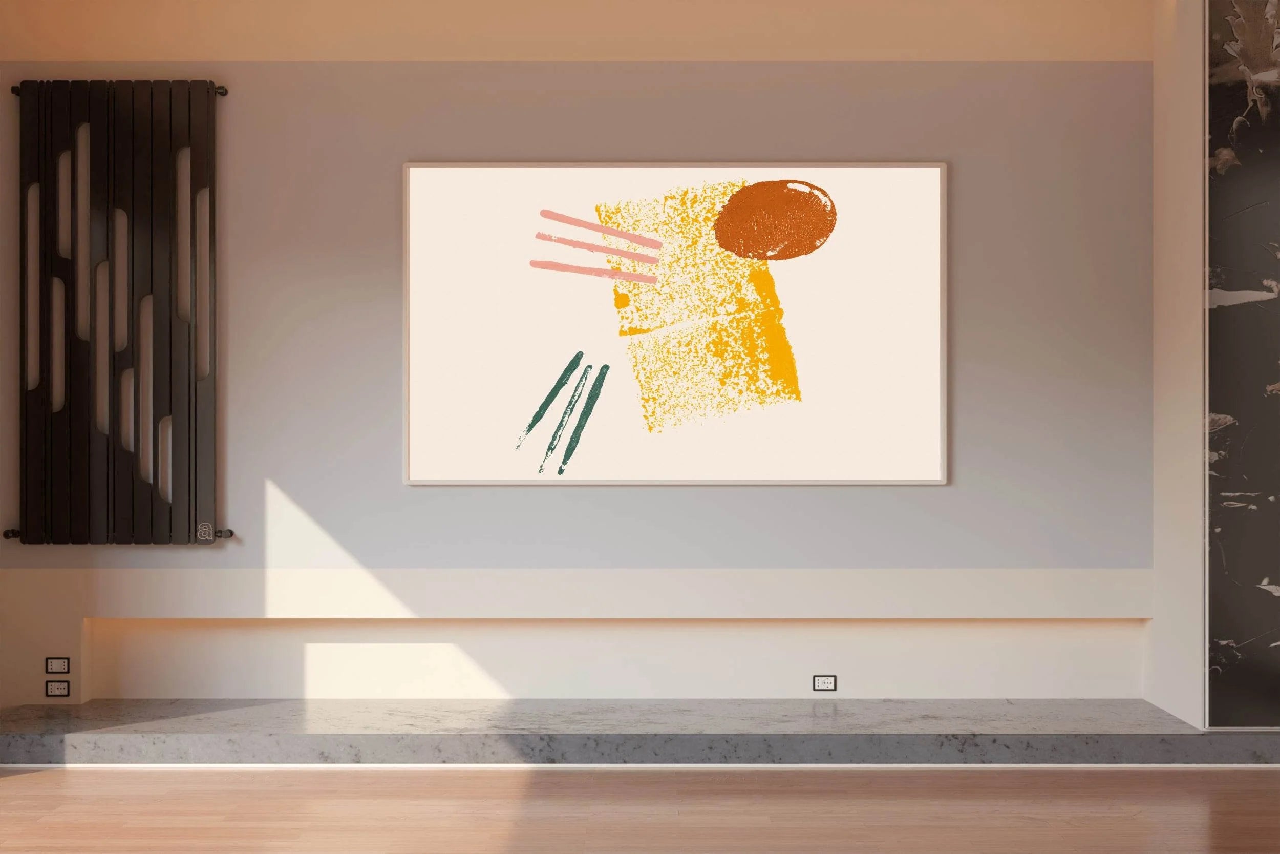 Yellow Block Paint Abstract Wall Art - beink online art store