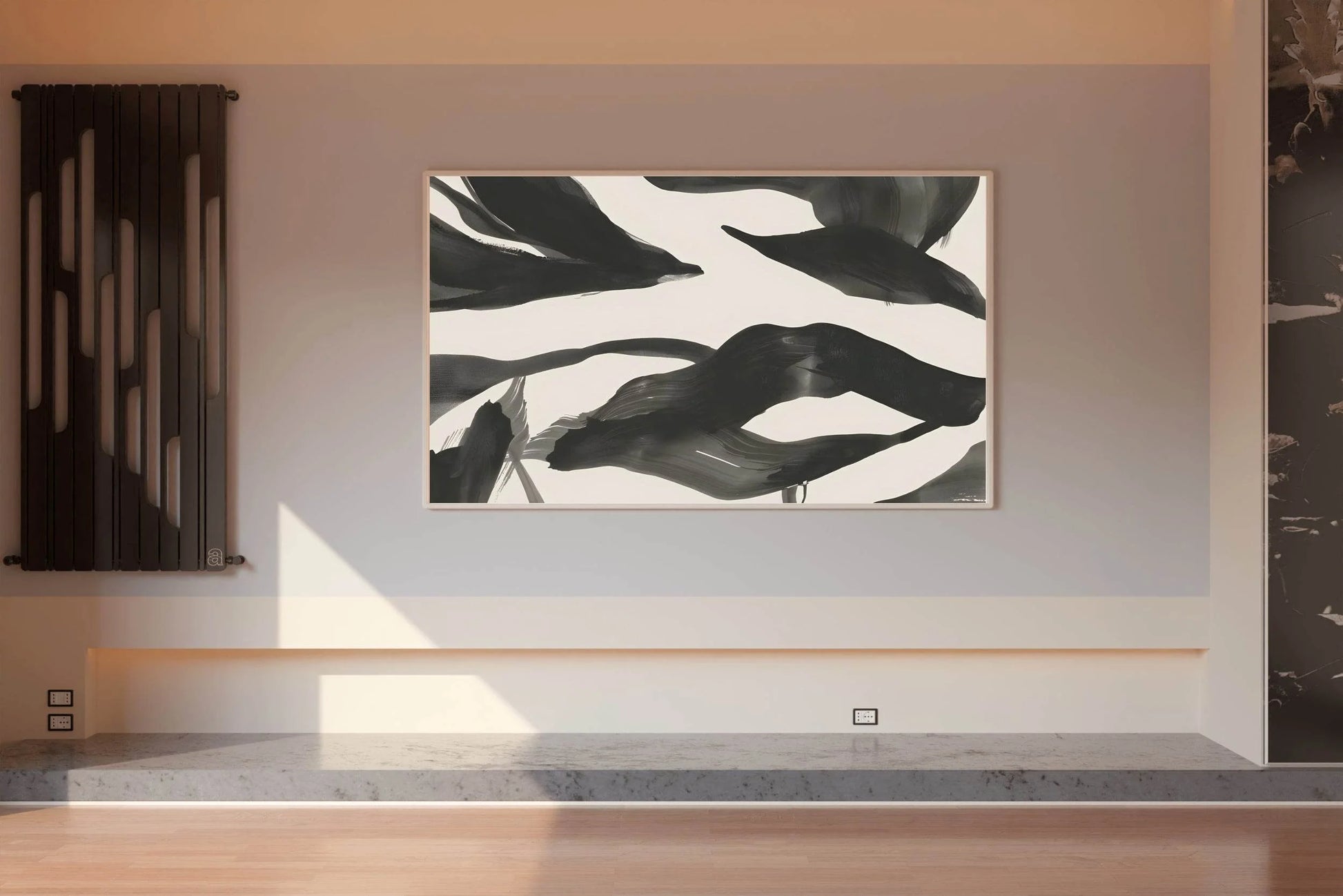 Dark Currents- Fluid Movement of the Black Lines Wall Art - beink online art store