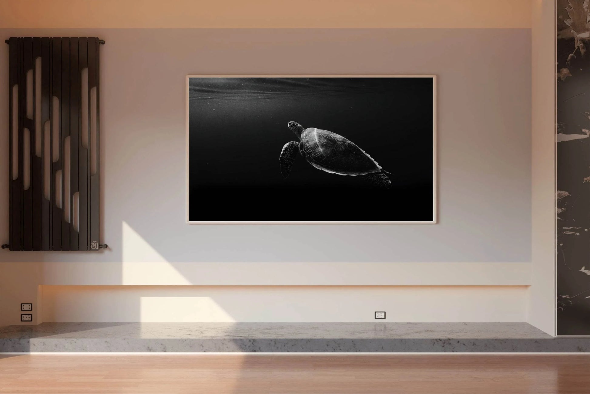 Green Sea Turtle Black & White Wall Art - beink online art store