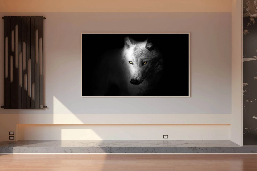 Arctic Wolf Black & White Wall Art - beink online art store