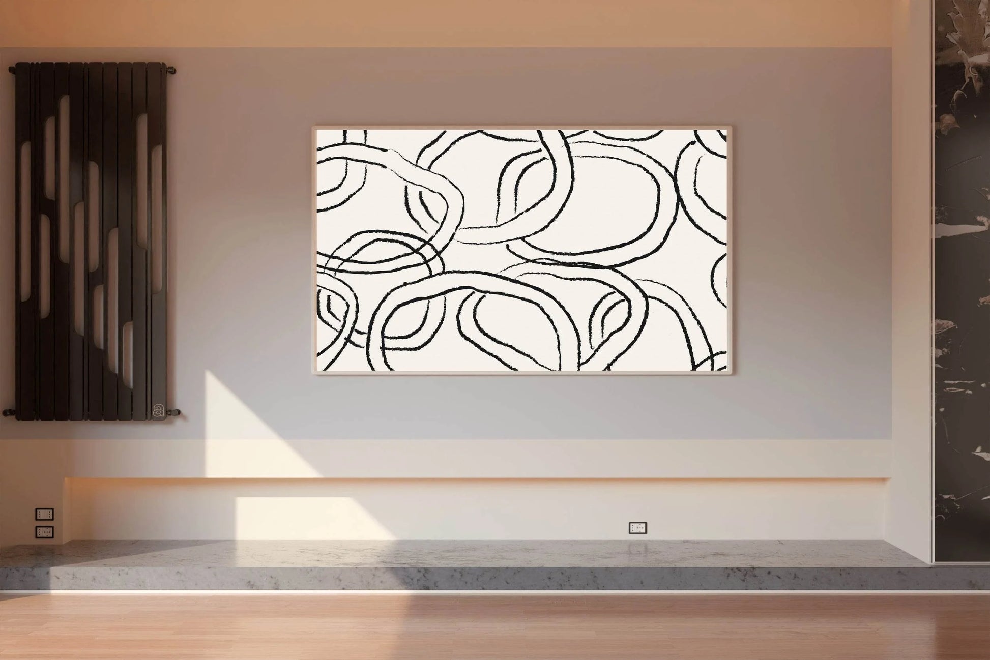 Black Leaf Pattern Abstract Wall Art - beink online art store