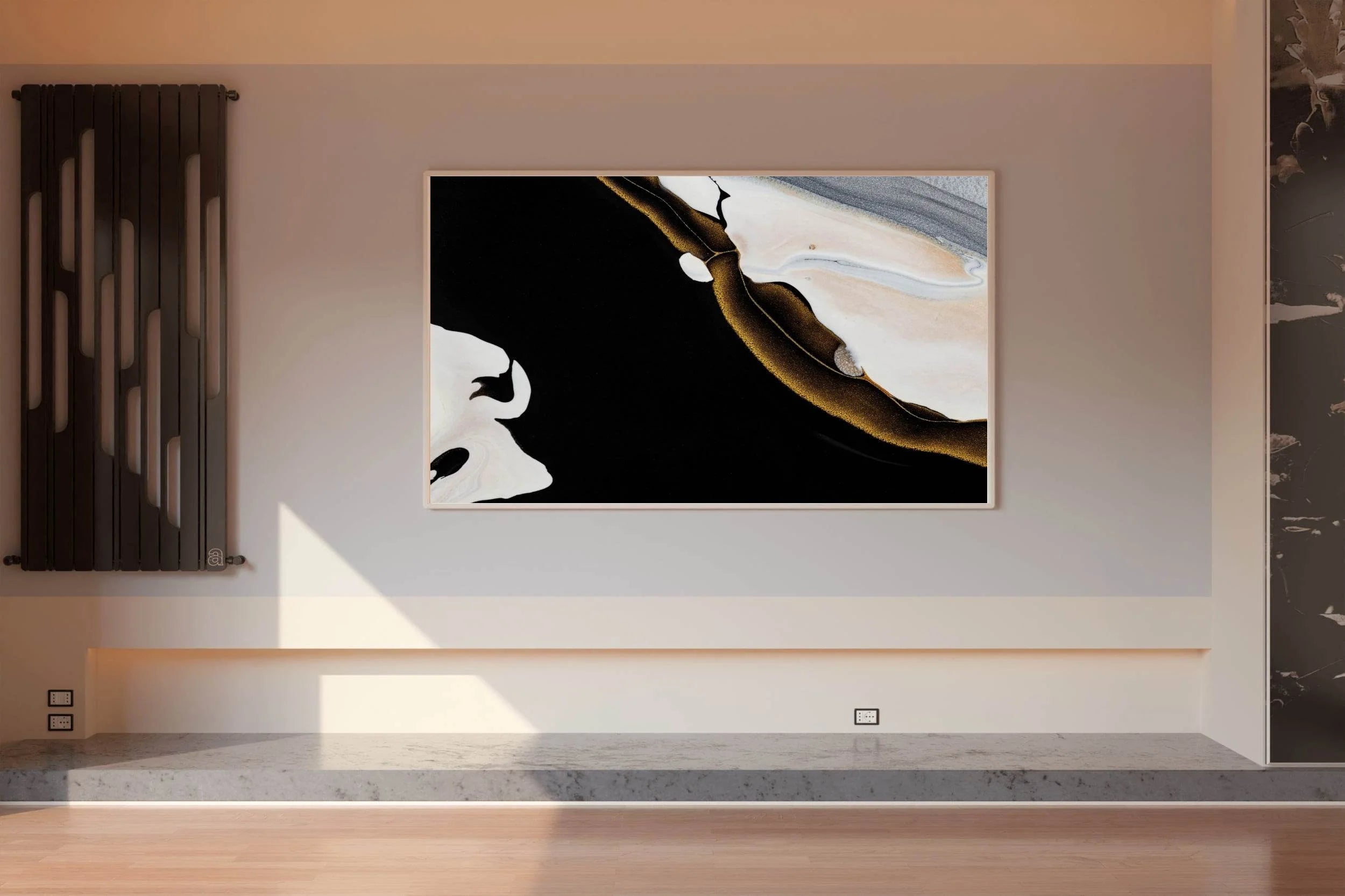 Golden Sea Waves Abstract Wall Art - beink online art store