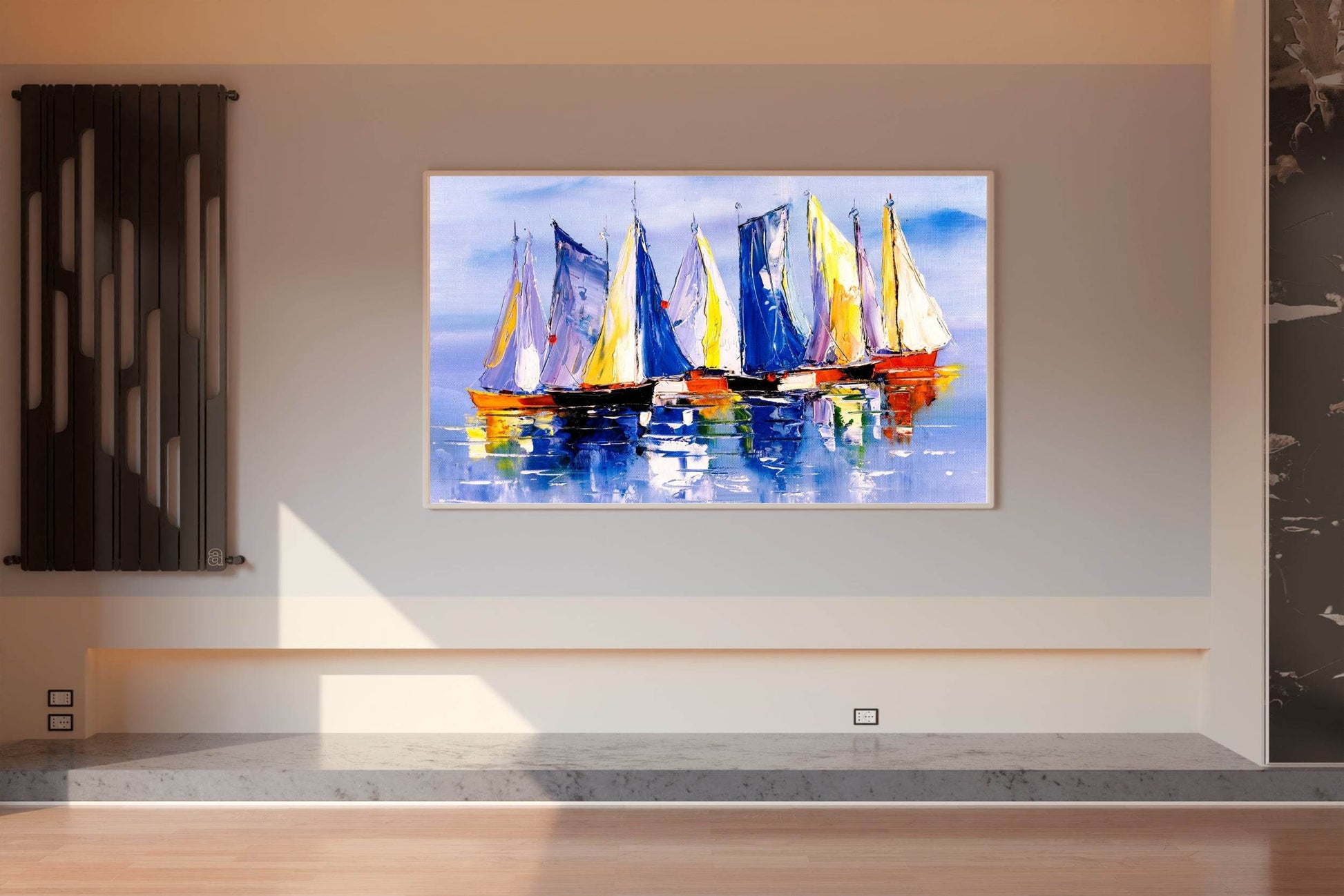 Oil Painting of Colorful Sailboats Wall Art - beink online art store