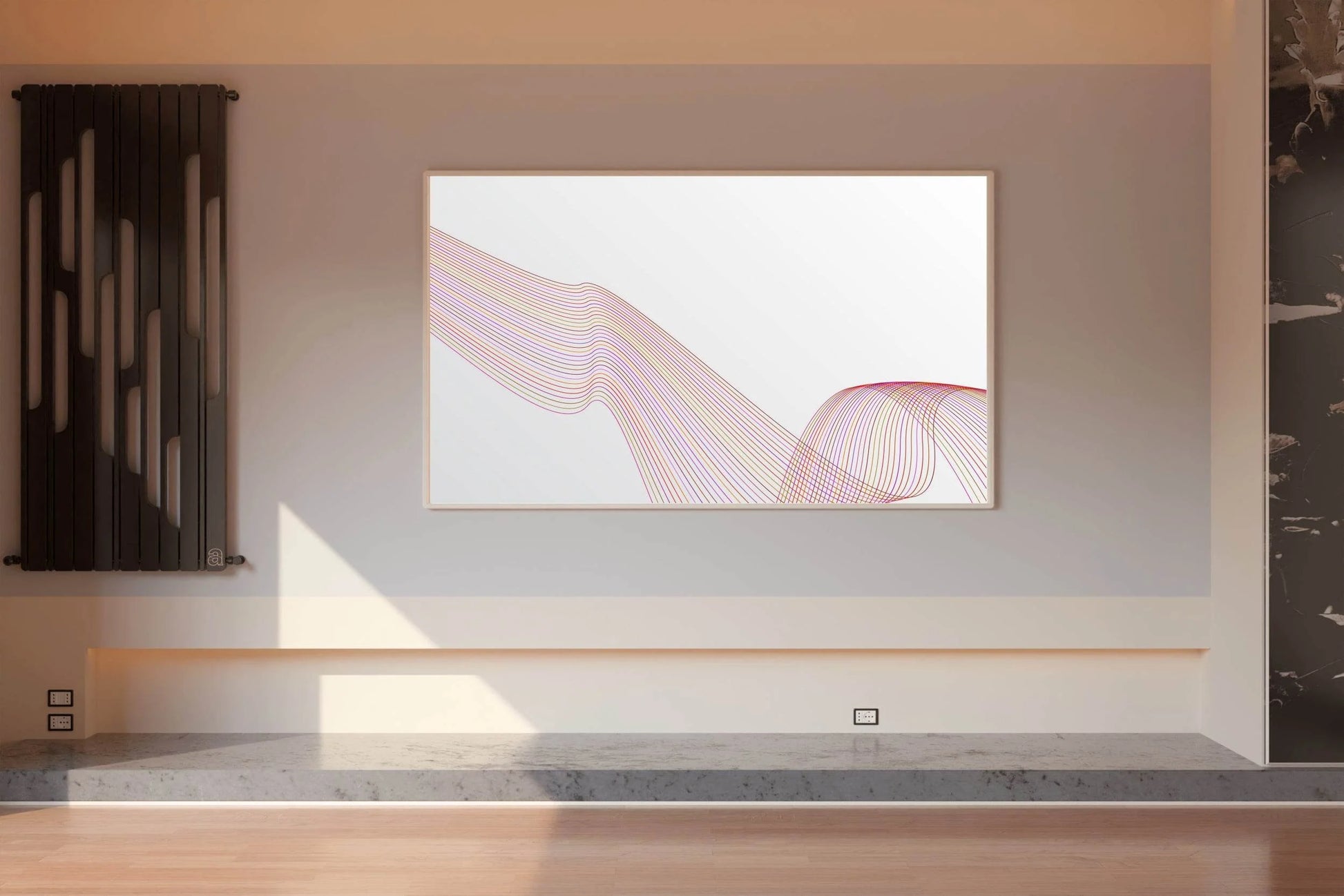 Light Background Technology Waves Lines Abstract Wall Art - beink online art store