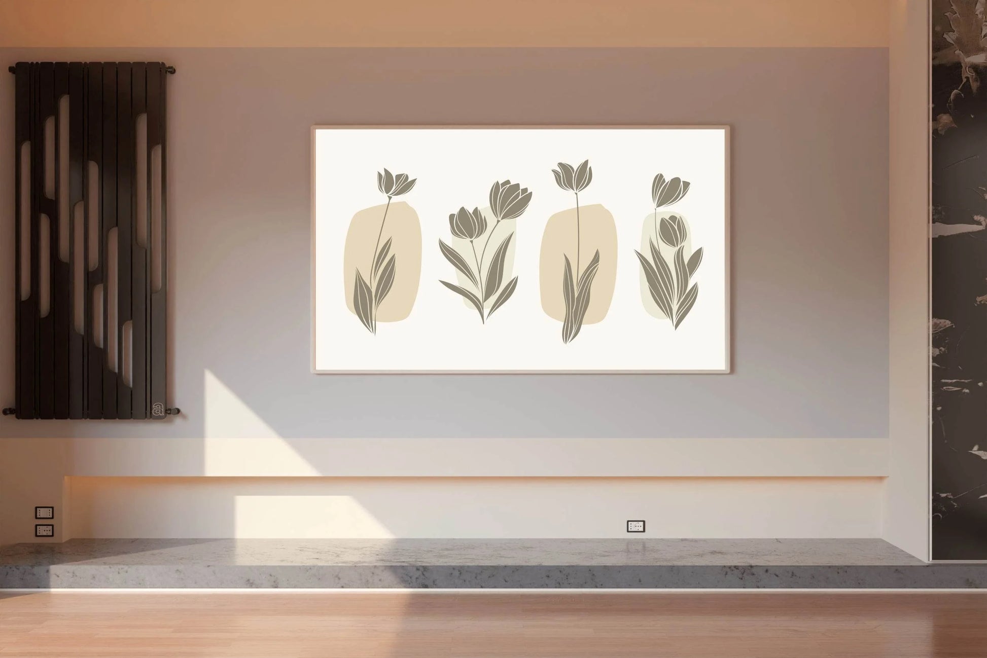 Black Tulip Branch Wall Art - beink online art store