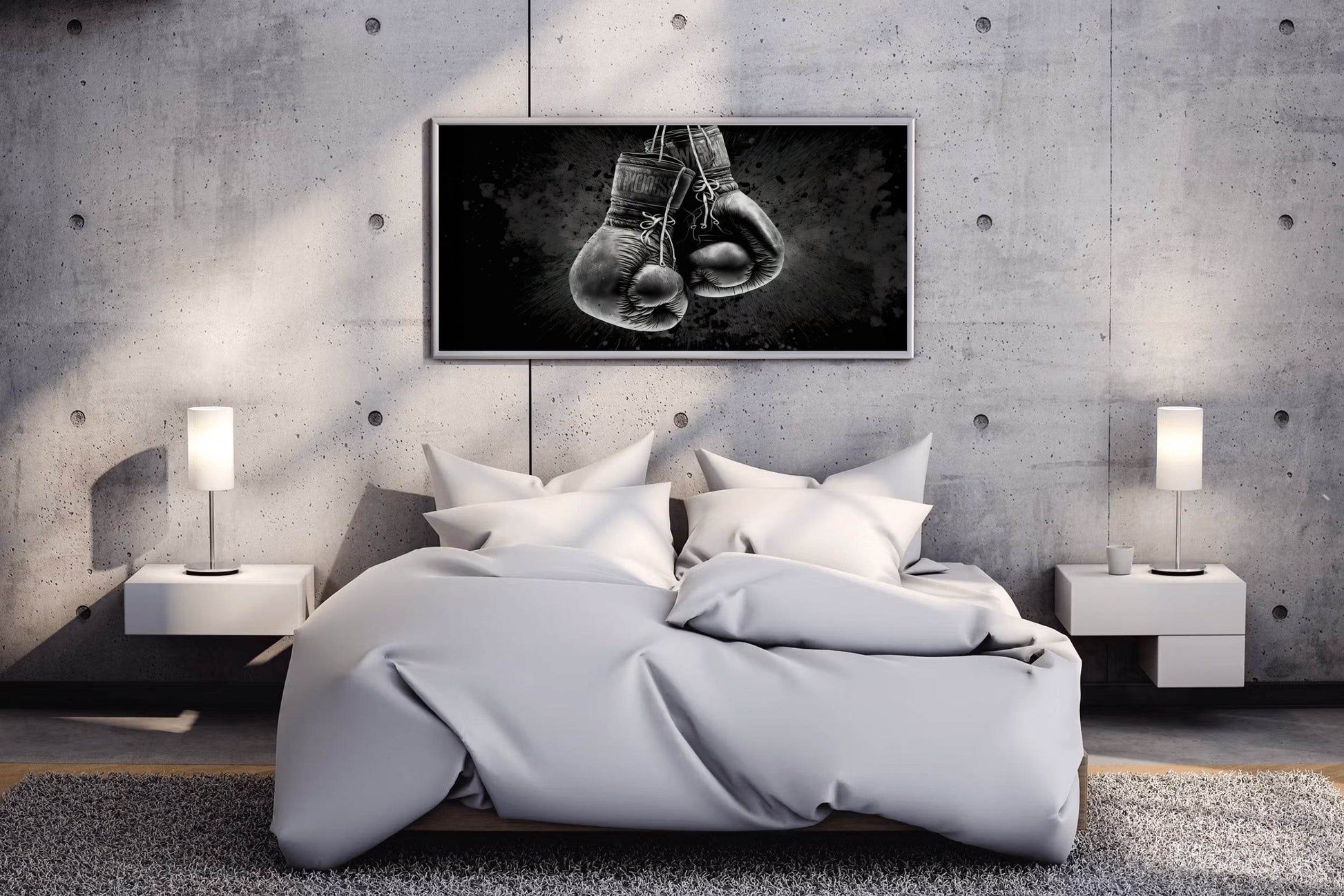 Boxing Gloves Black & White Wall Art - beink online art store