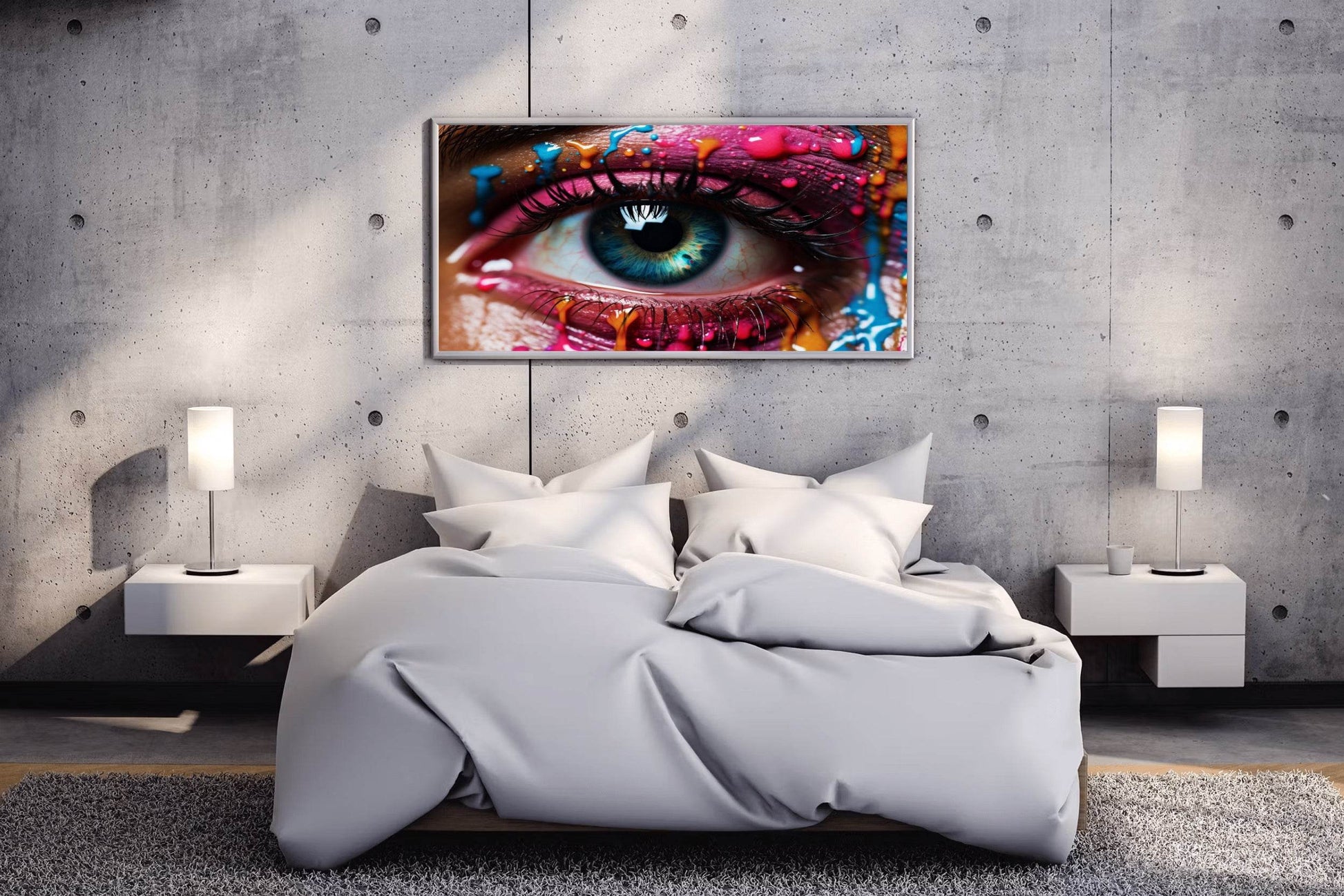 An Eye With Colorful Paint Splash Digital Art - beink online art store