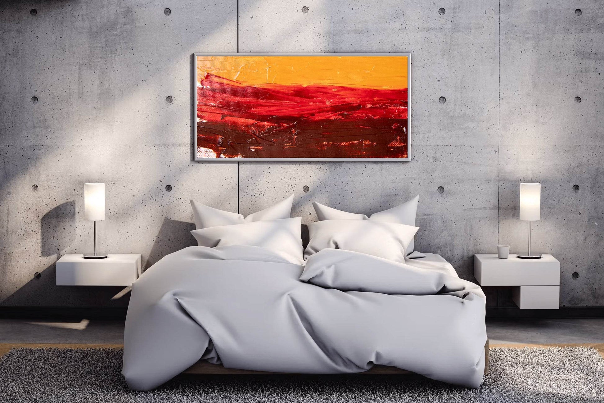 Crimson Oil Painting Abstract Wall Art - beink online art store