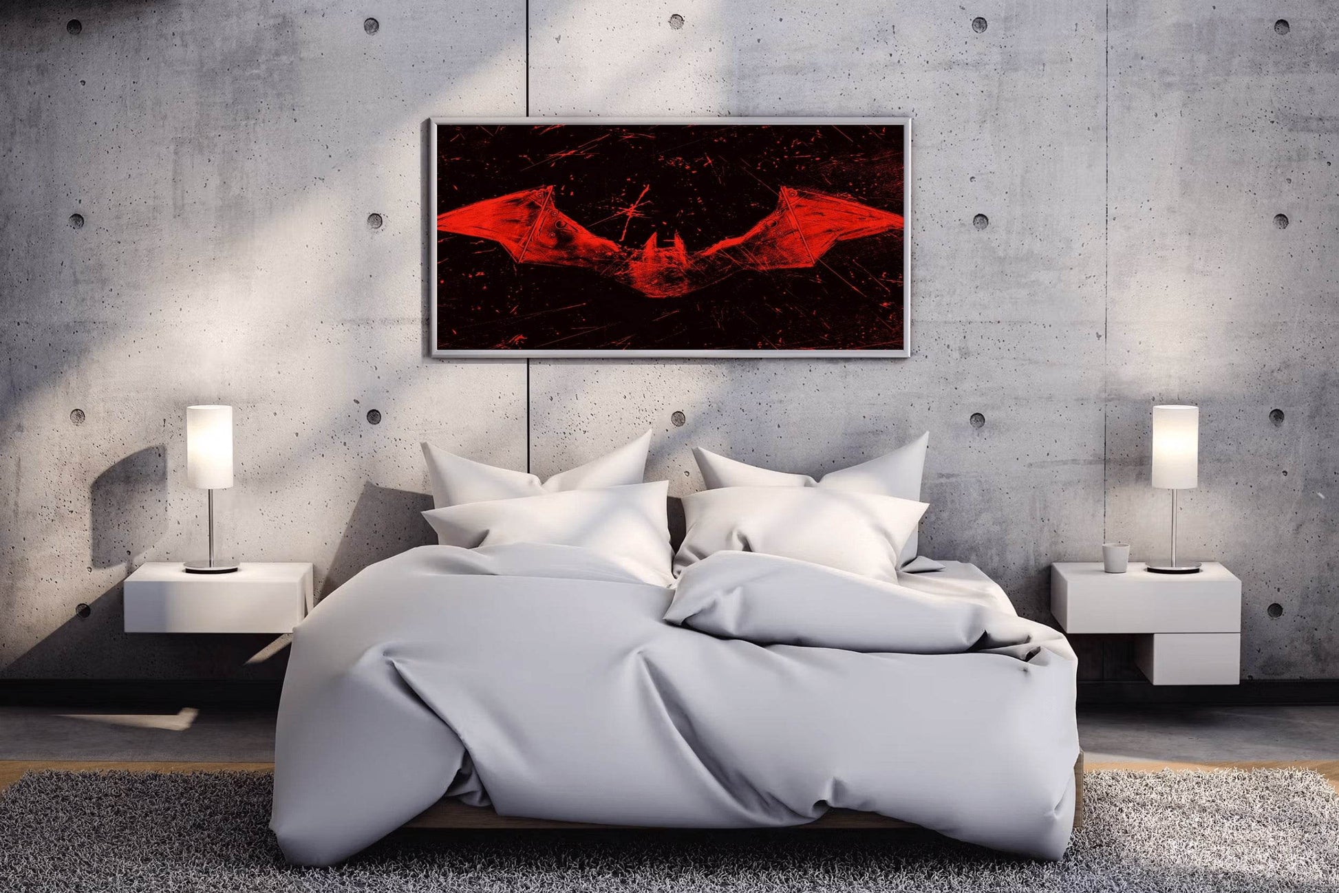 The Batman Red Logo Wall Art - beink online art store
