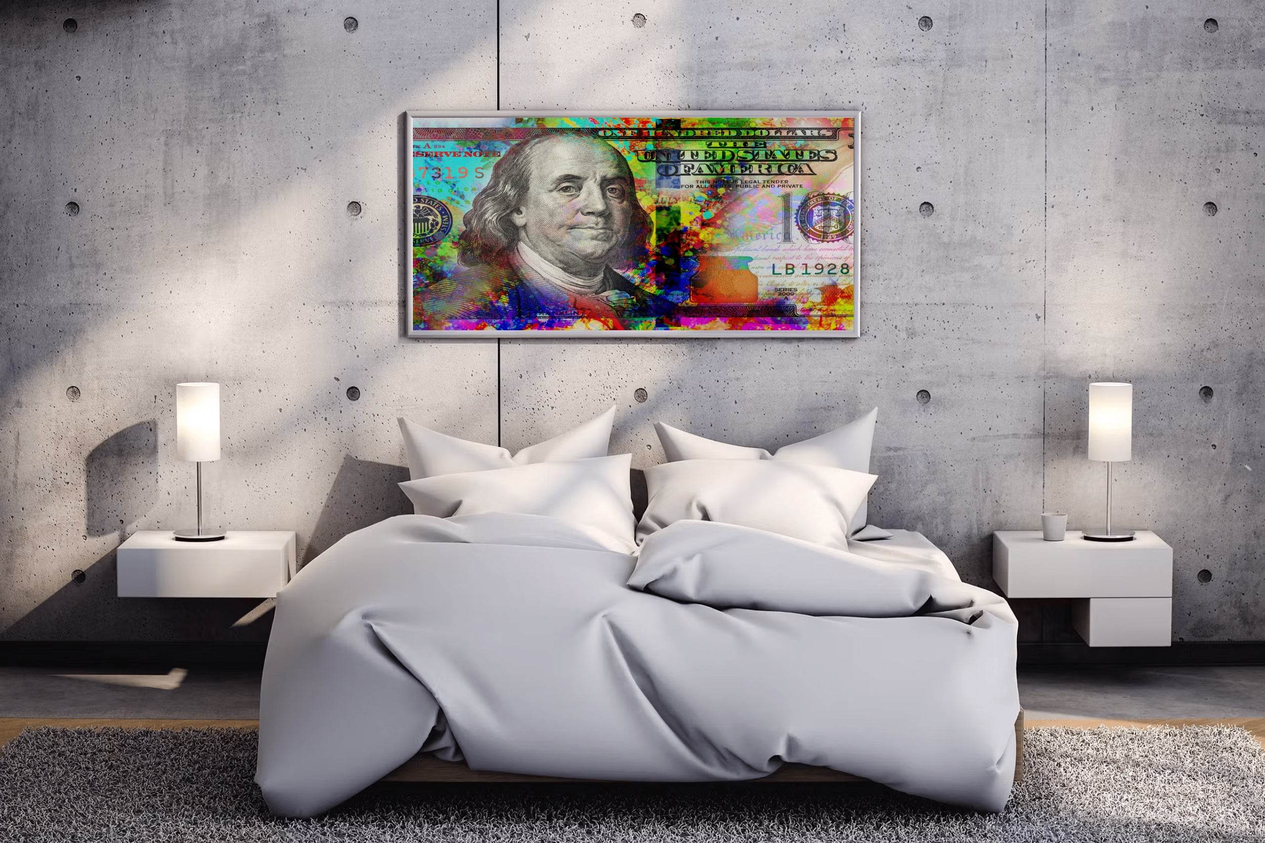 Benjamin Franklin on Dollar Wall Art - beink online art store