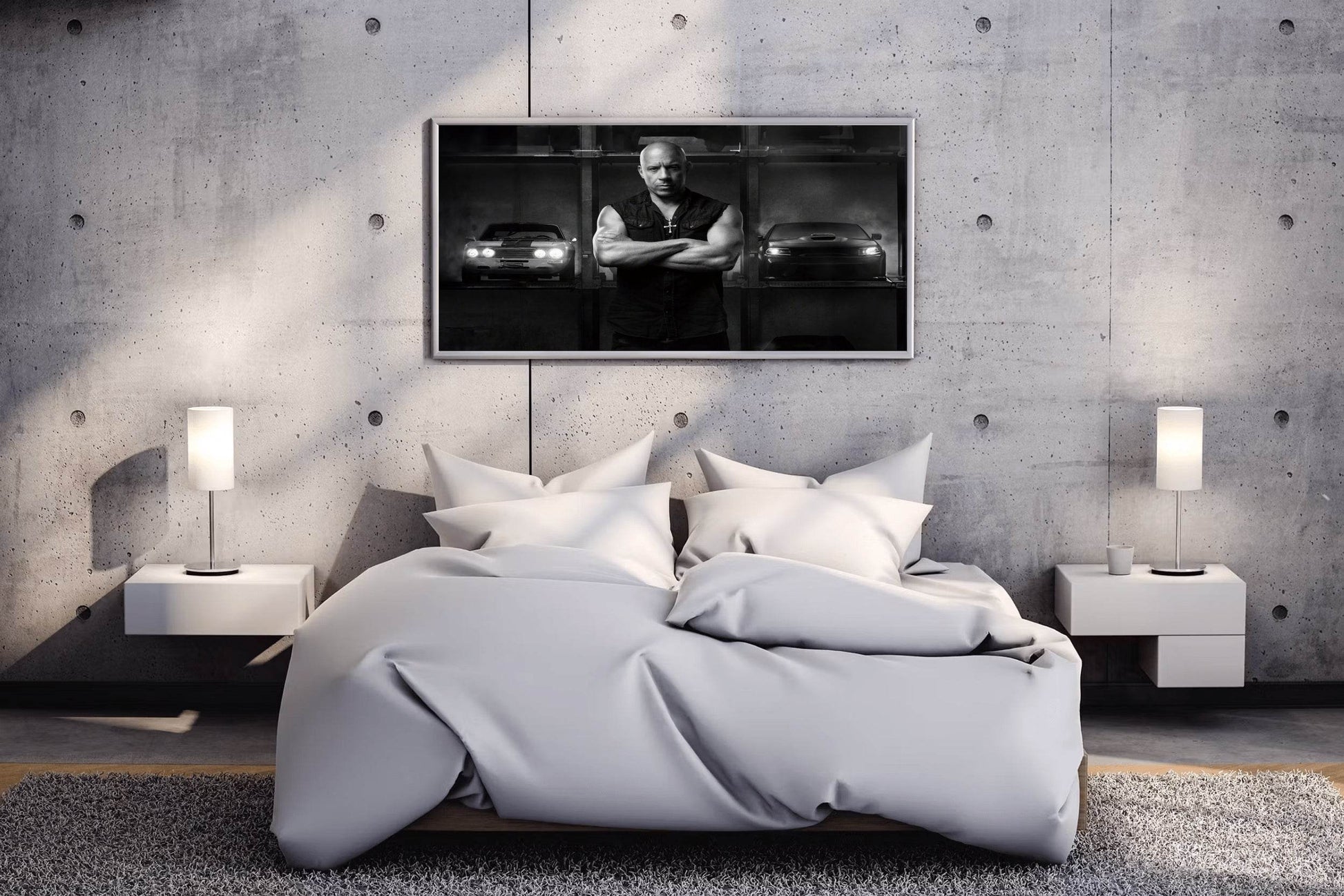Vin Diesel Black & White Wall Art - beink online art store