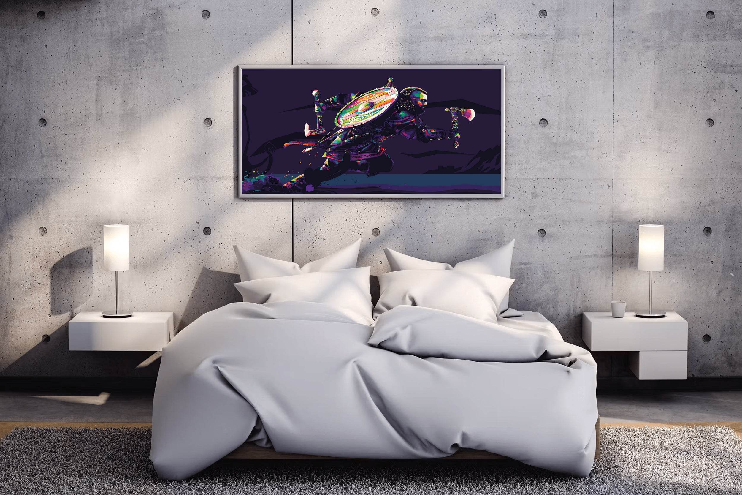 Colorful Assassin's Creed Valhalla Gaming Wall Art - beink online art store