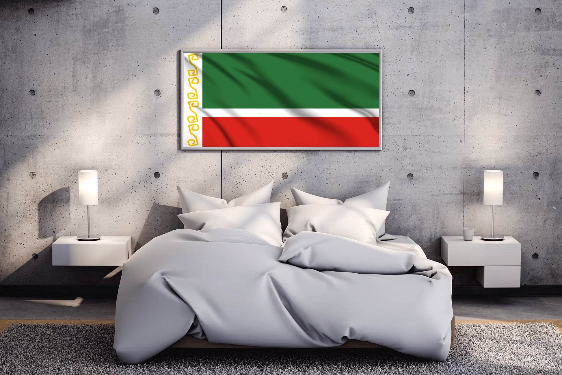 Chechnya National Flag Wall Art - beink online art store