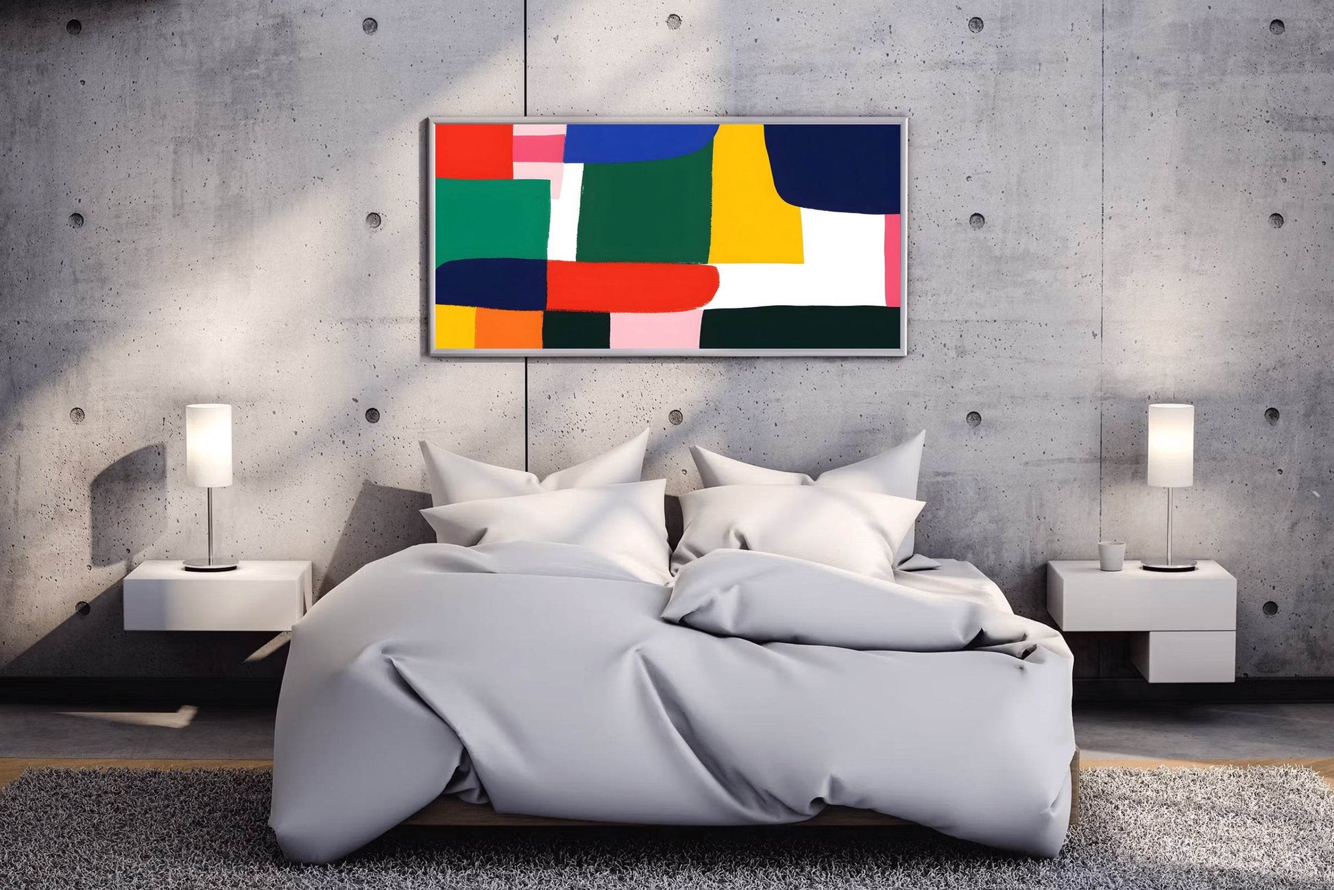 Watercolor Colorful Painted Great Abstract Shapes - beink online art store