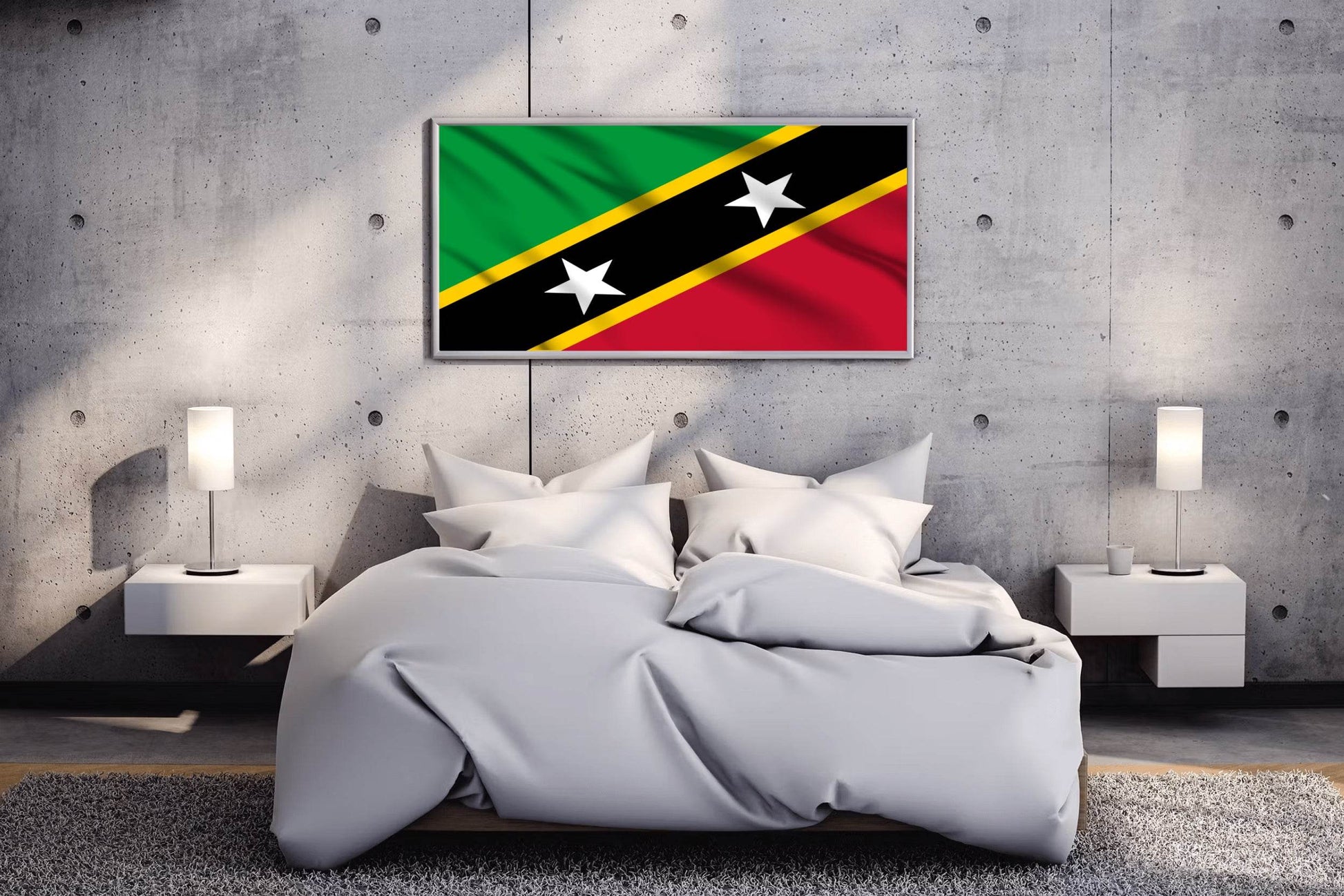 Saint Kitts and Nevis National Flag Wall Art - beink online art store