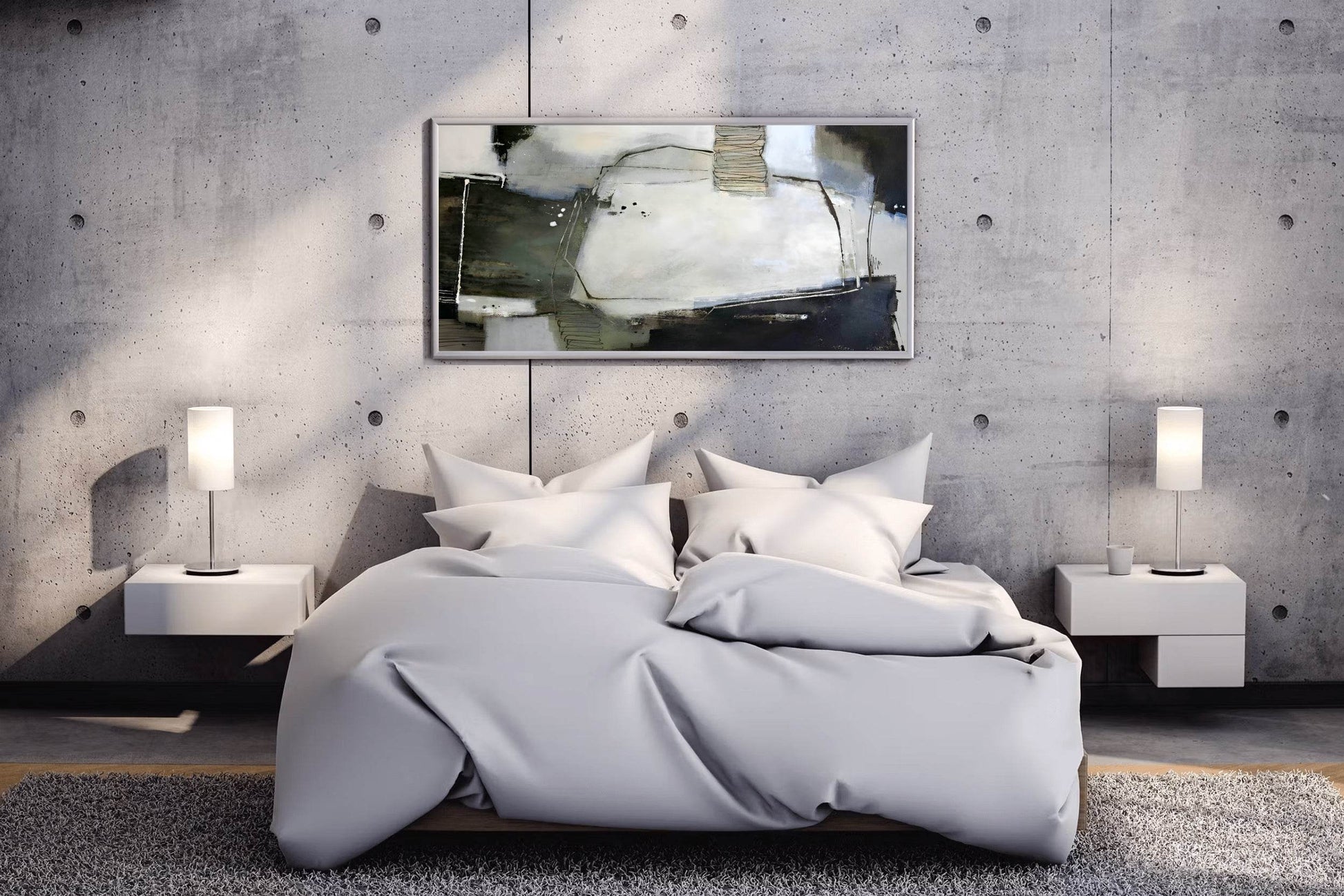 Watercolor Industrial Ruins Modern Wall Art - beink online art store