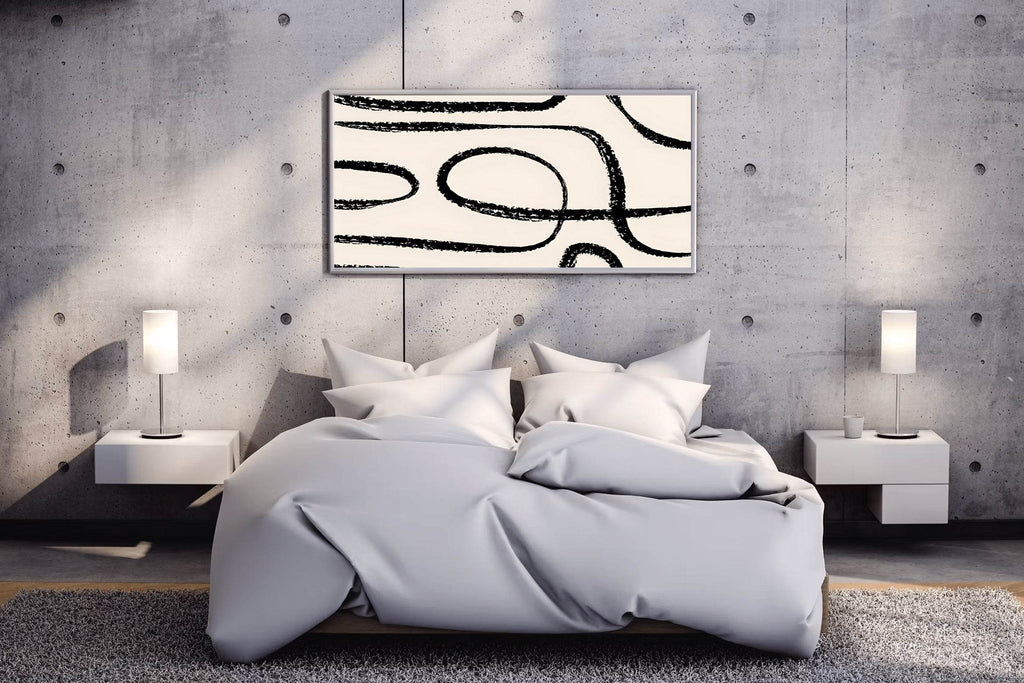 Black Ink Trails Modern Wall Art - beink online art store