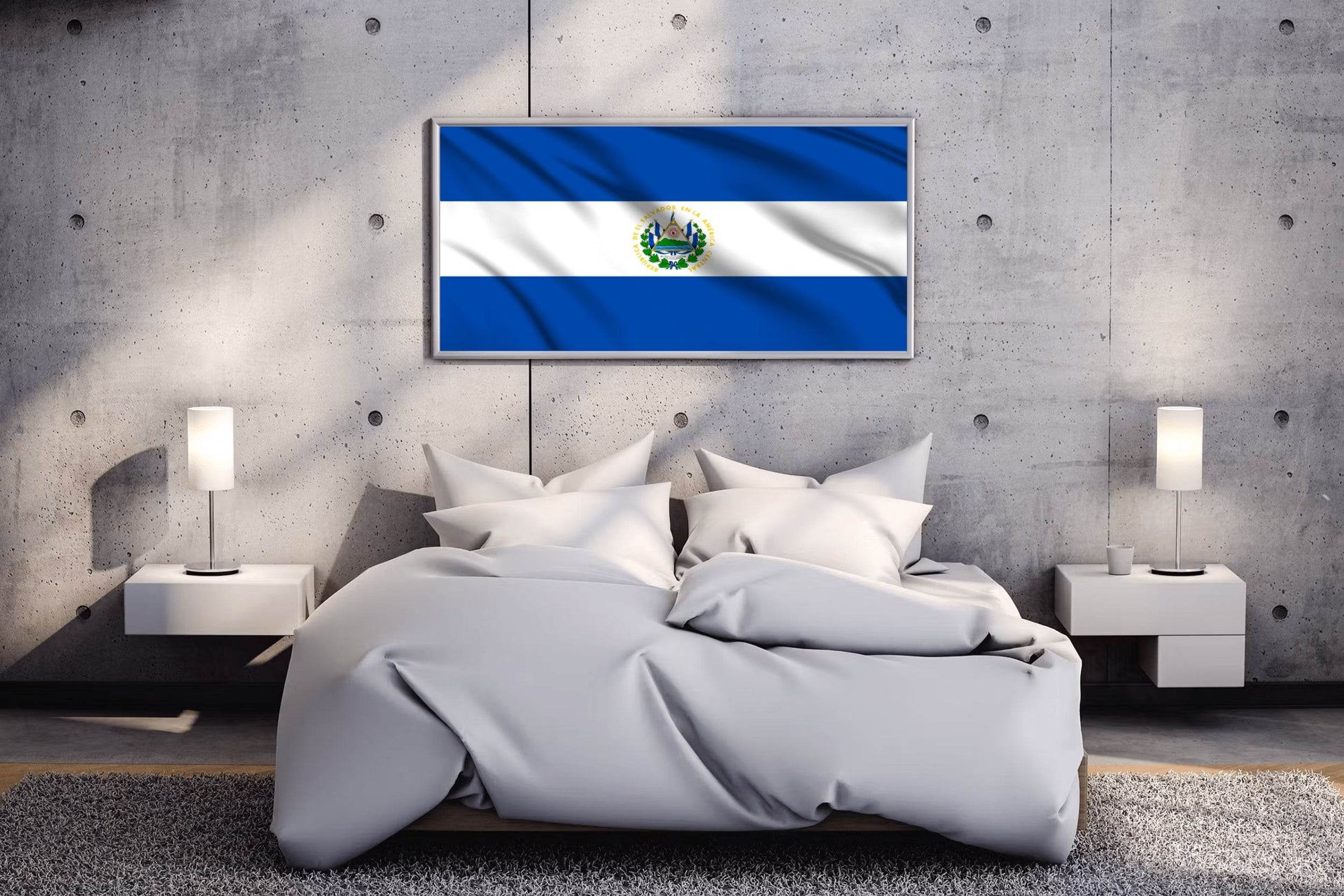 El Salvador National Flag Wall Art - beink online art store