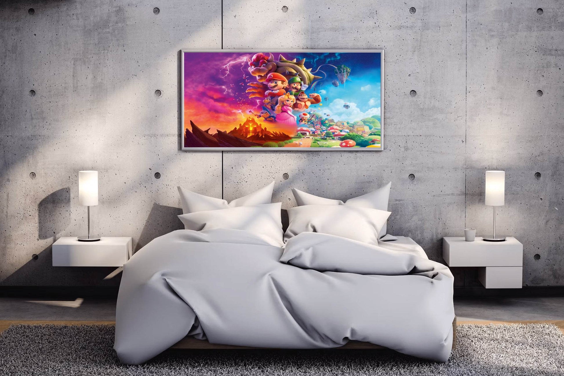 Super Mario Movie and The Mushroom Kingdom Wall Art - beink online art store