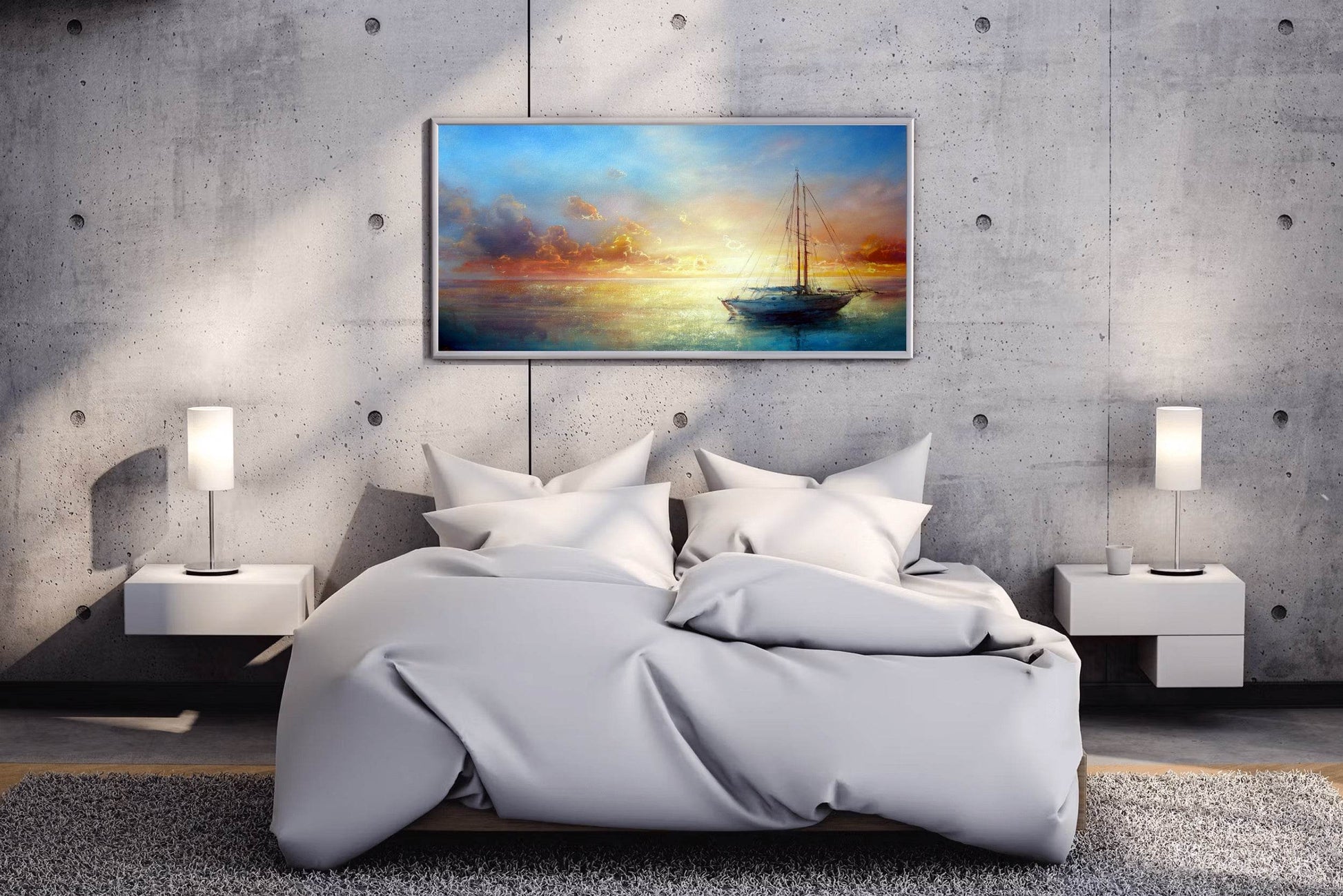 Yacht at Sunset Wall Art - beink online art store