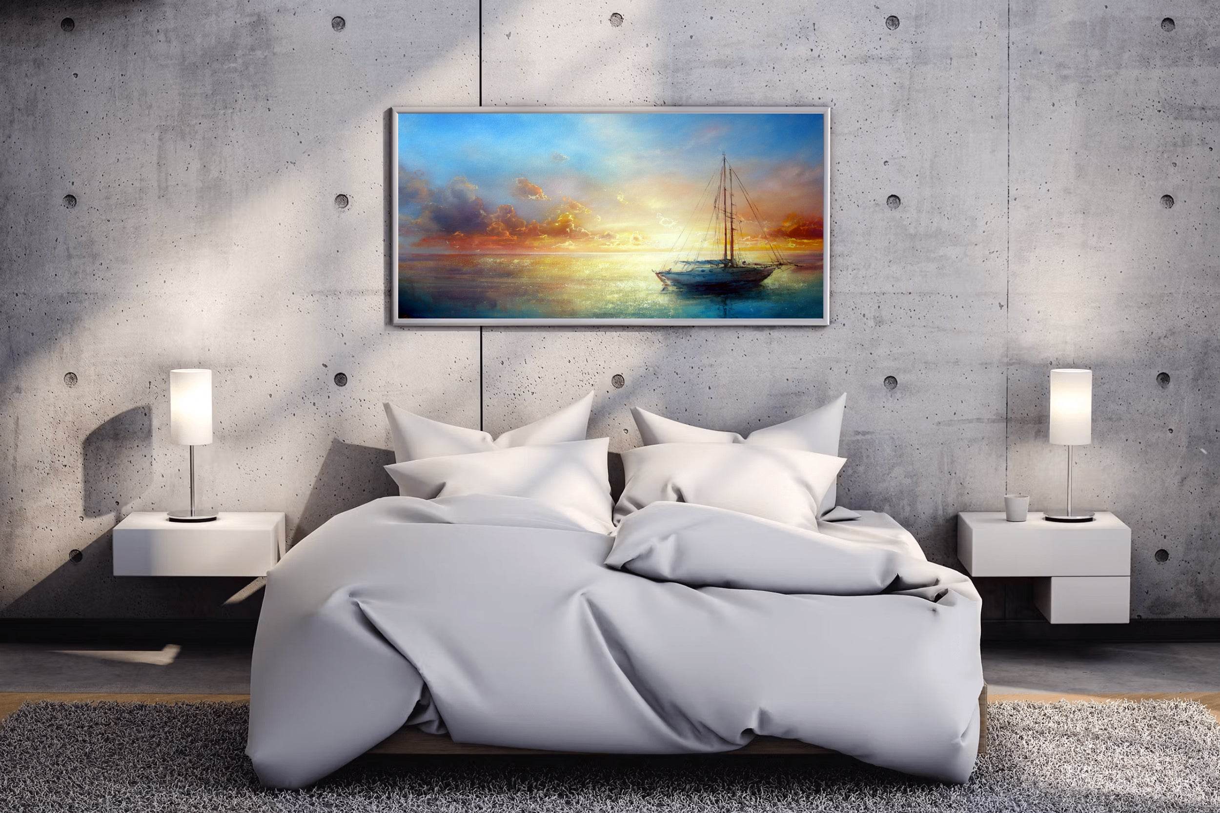 Yacht at Sunset Wall Art - beink online art store