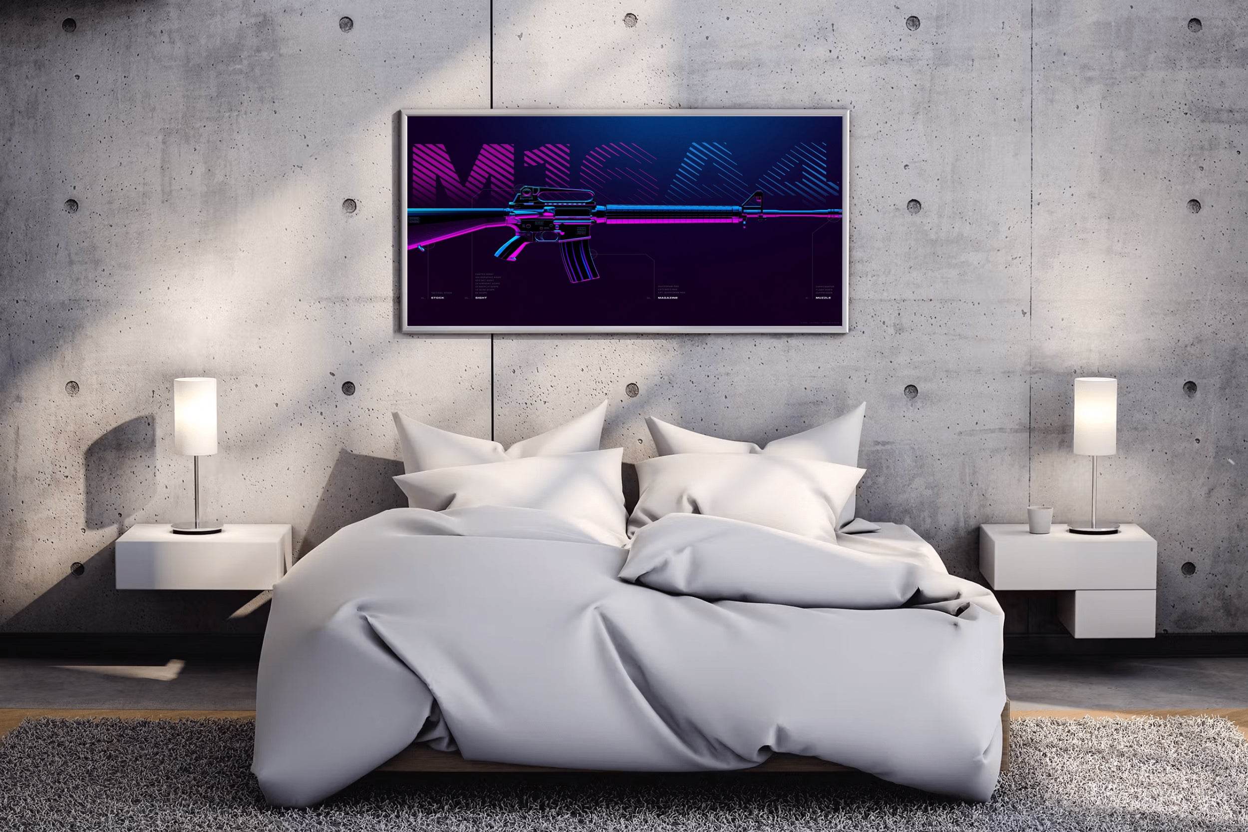 Custom M16 Gaming Wall Art - beink online art store