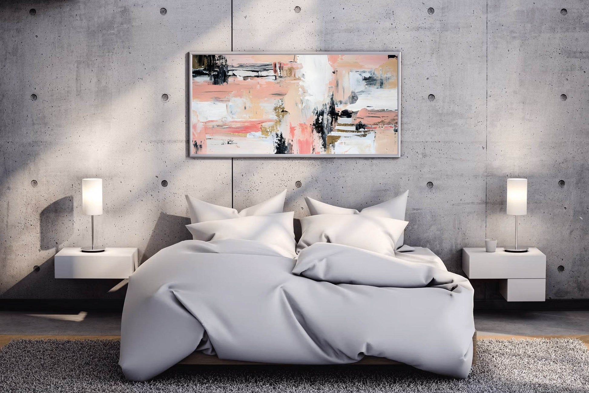 Peachy Keen- Oil Paint Brush Strokes Wall Art - beink online art store