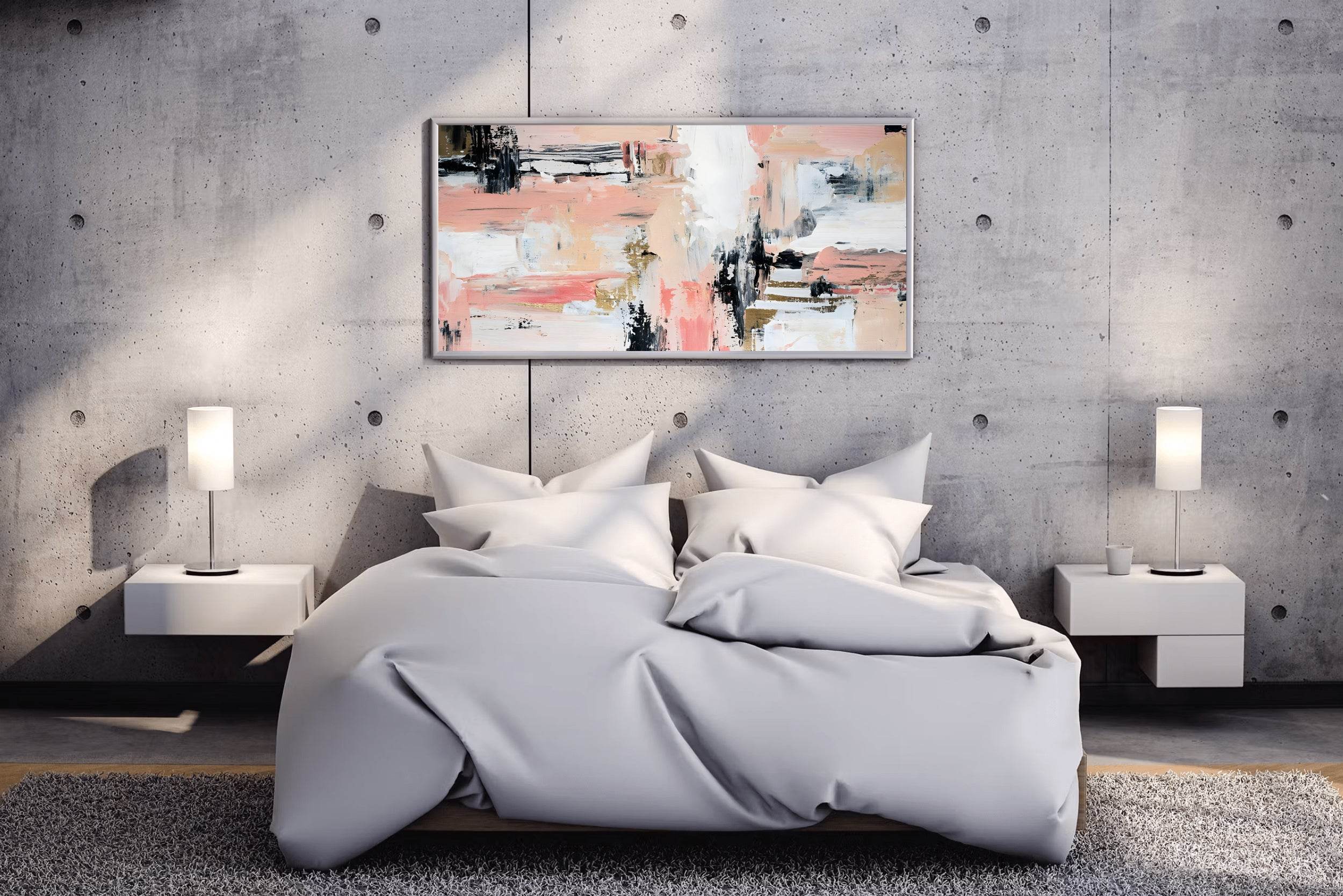 Peachy Keen- Oil Paint Brush Strokes Wall Art - beink online art store