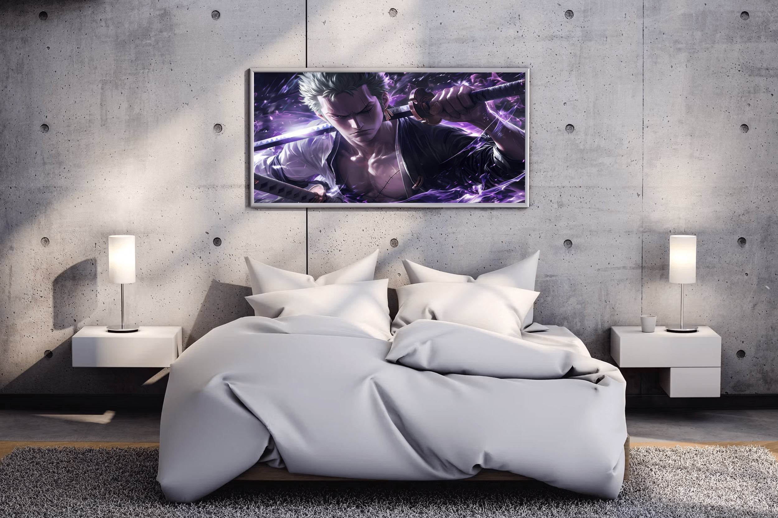 Roronoa Zoro Purple Anime Wall Art - beink online art store