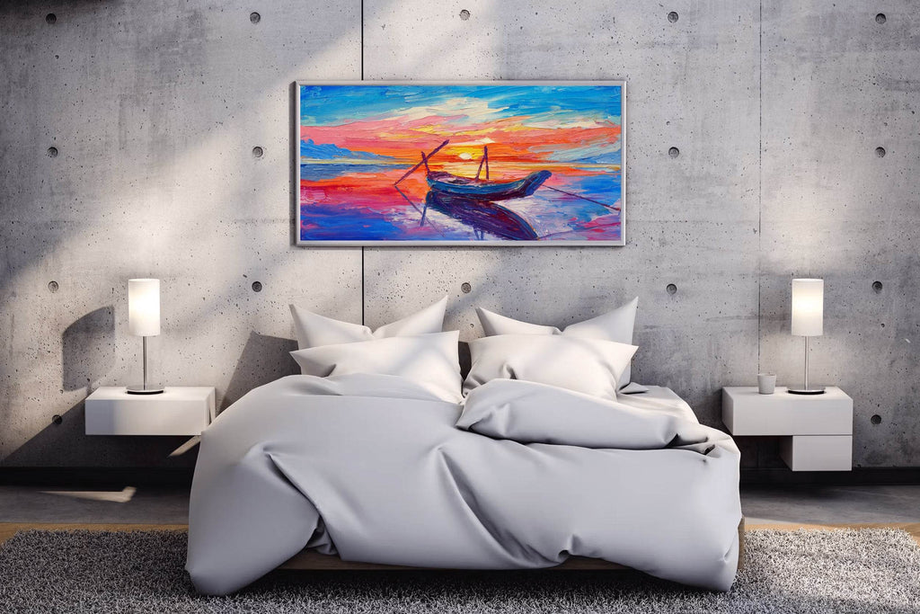 Oil Painting of Boat Over The Ocean Wall Art - beink online art store