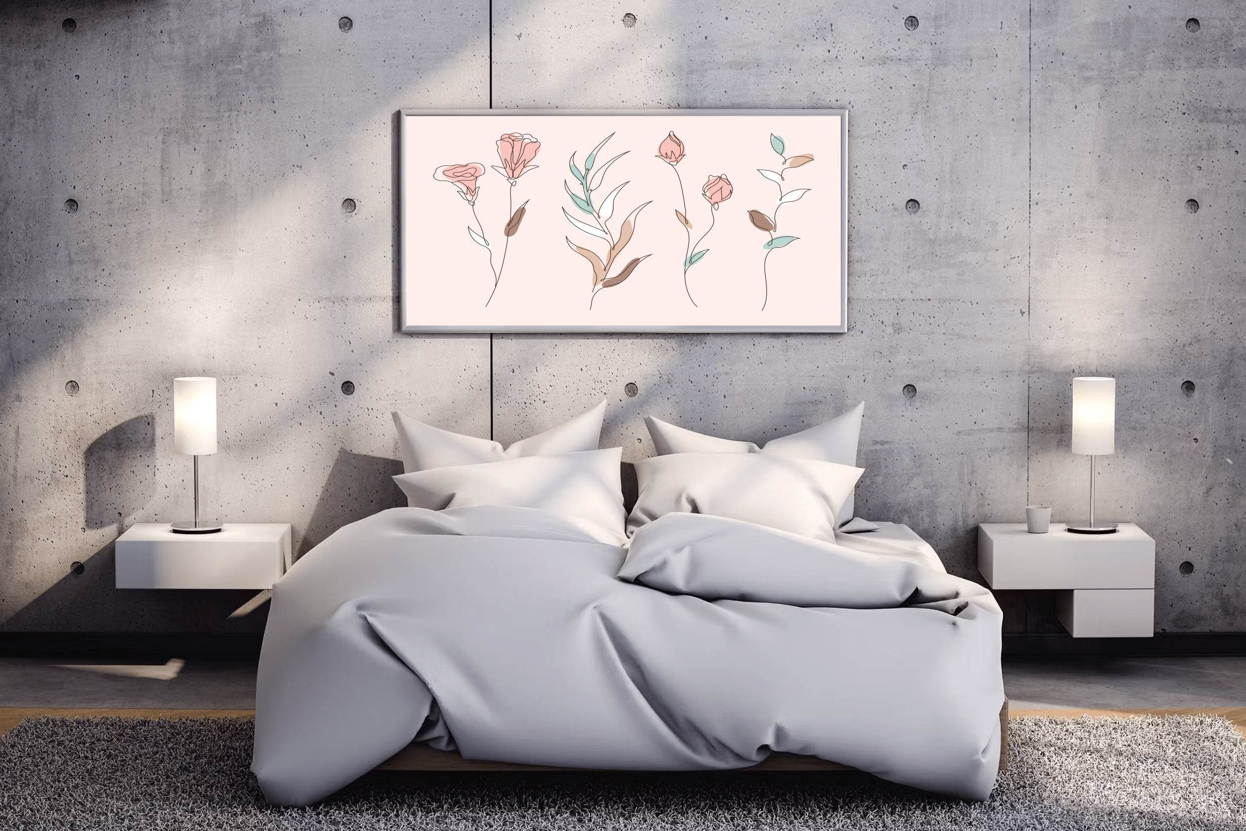 Red Field Flowers Wall Art - beink online art store