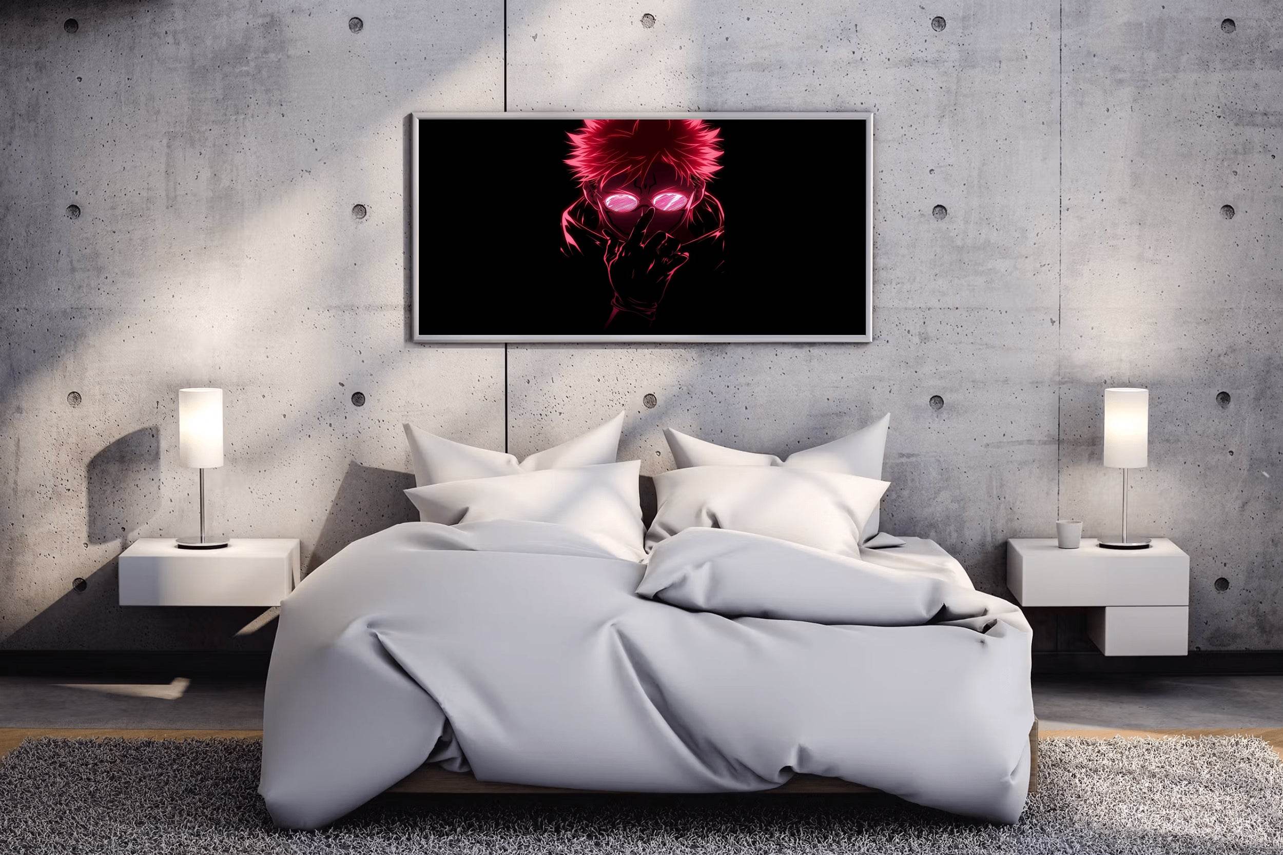 Neon Dope Sukuna Anime Wall Art - beink online art store