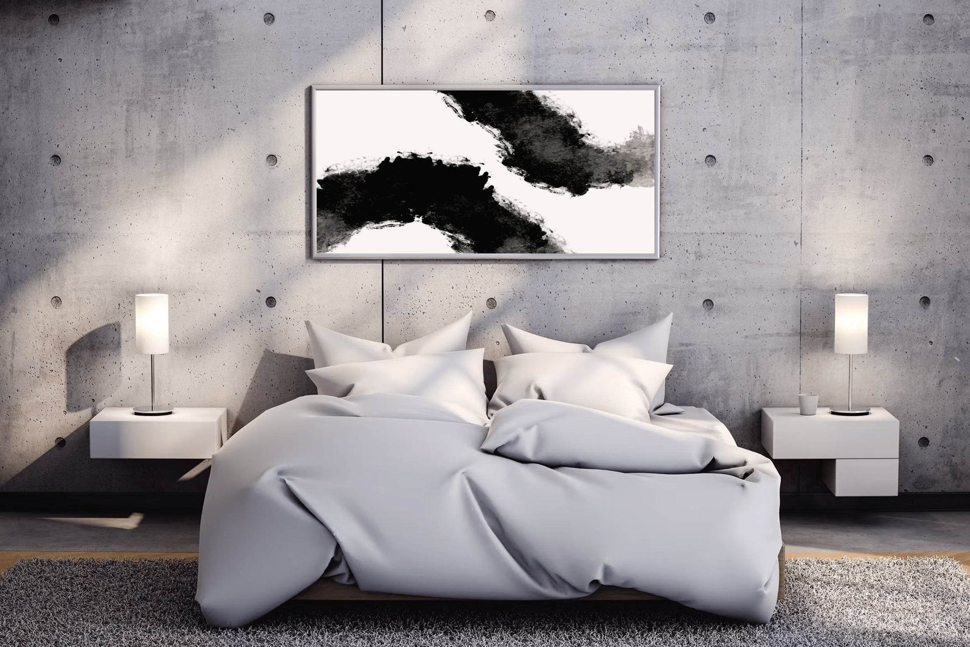 Black Ink Blots Modern Wall Art - beink online art store