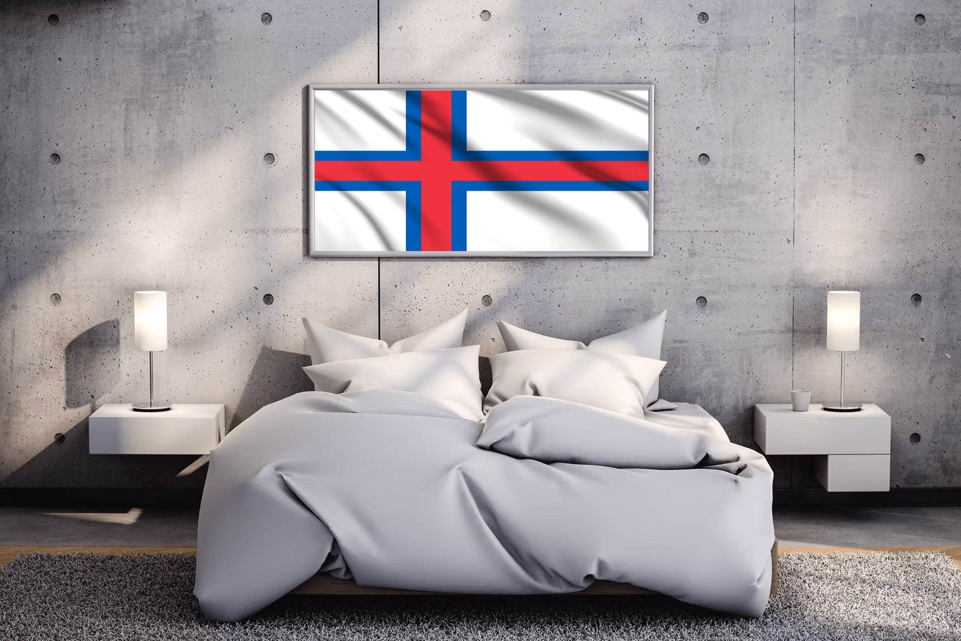 Faroe Islands National Flag Wall Art - beink online art store