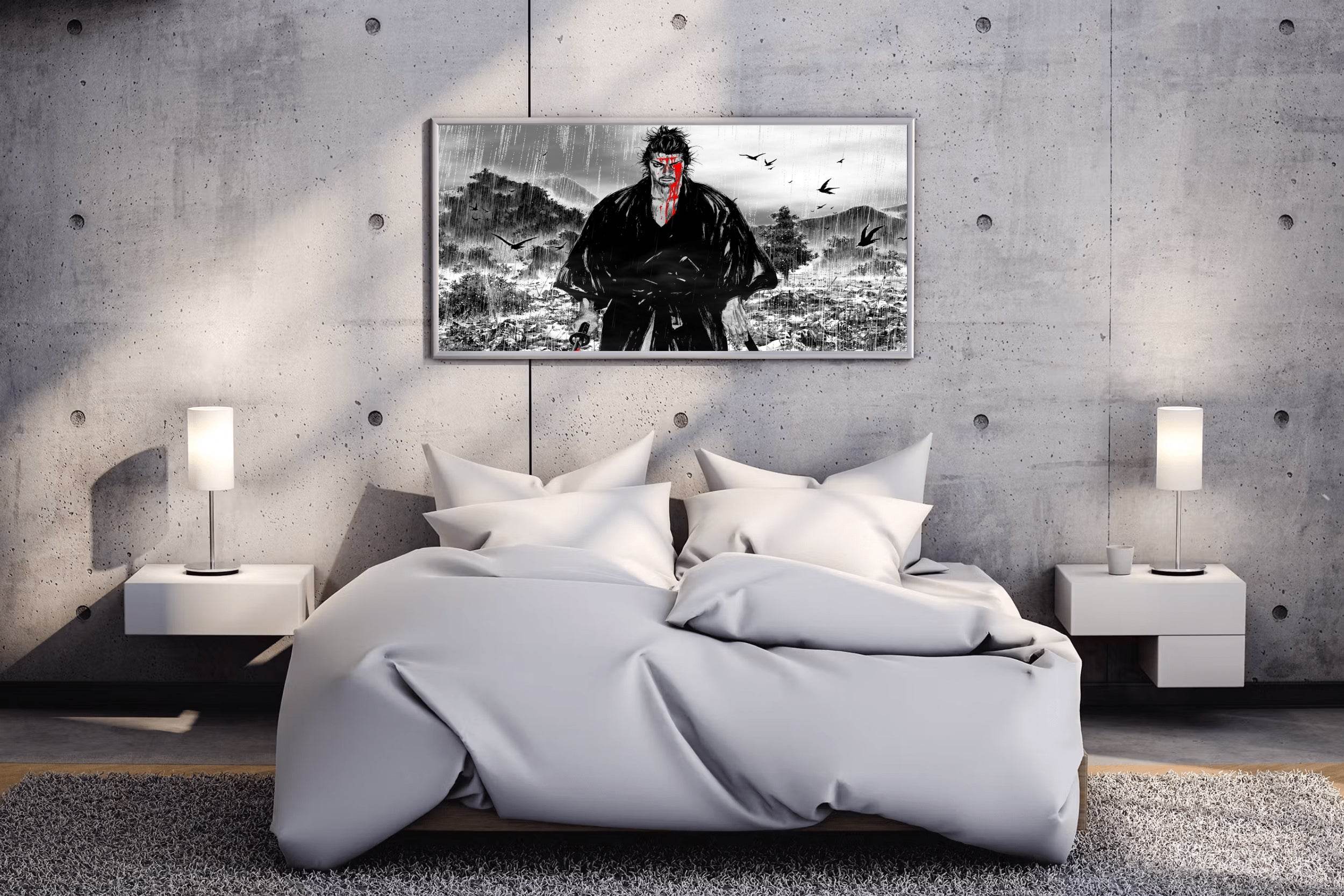 Black and White Vagabond Miyamoto Musashi Anime Wall Art - beink online art store