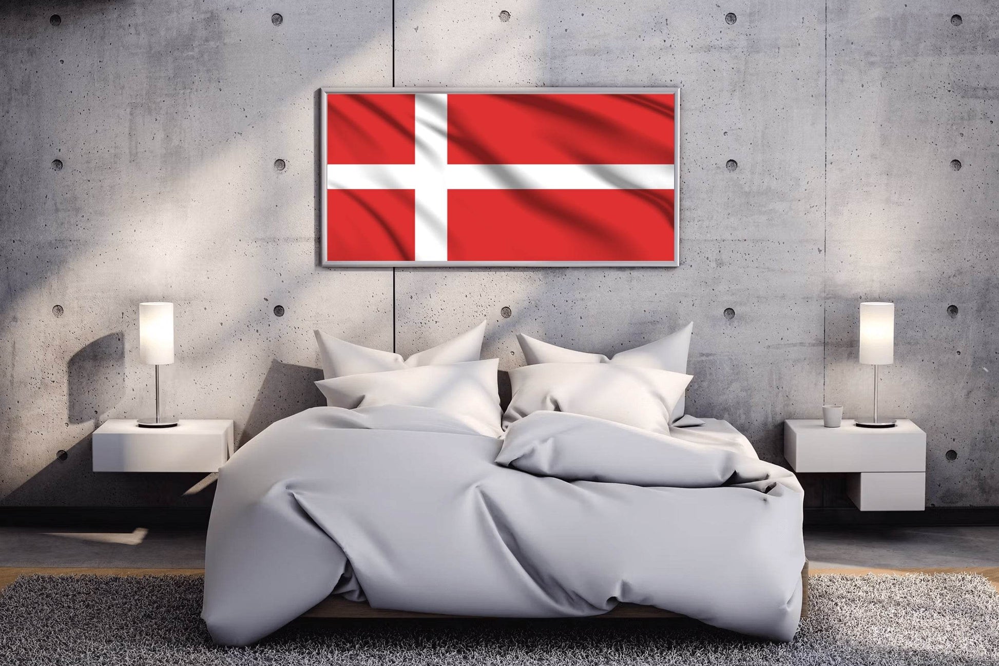 Denmark National Flag Wall Art - beink online art store