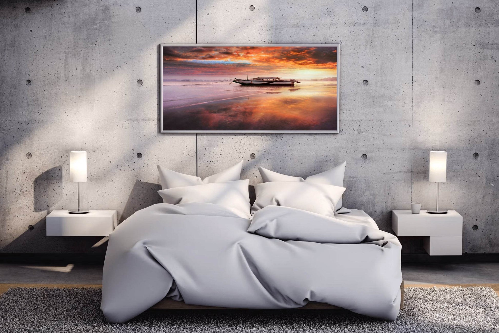 Fishing Boat at Sunset Wall Art - beink online art store