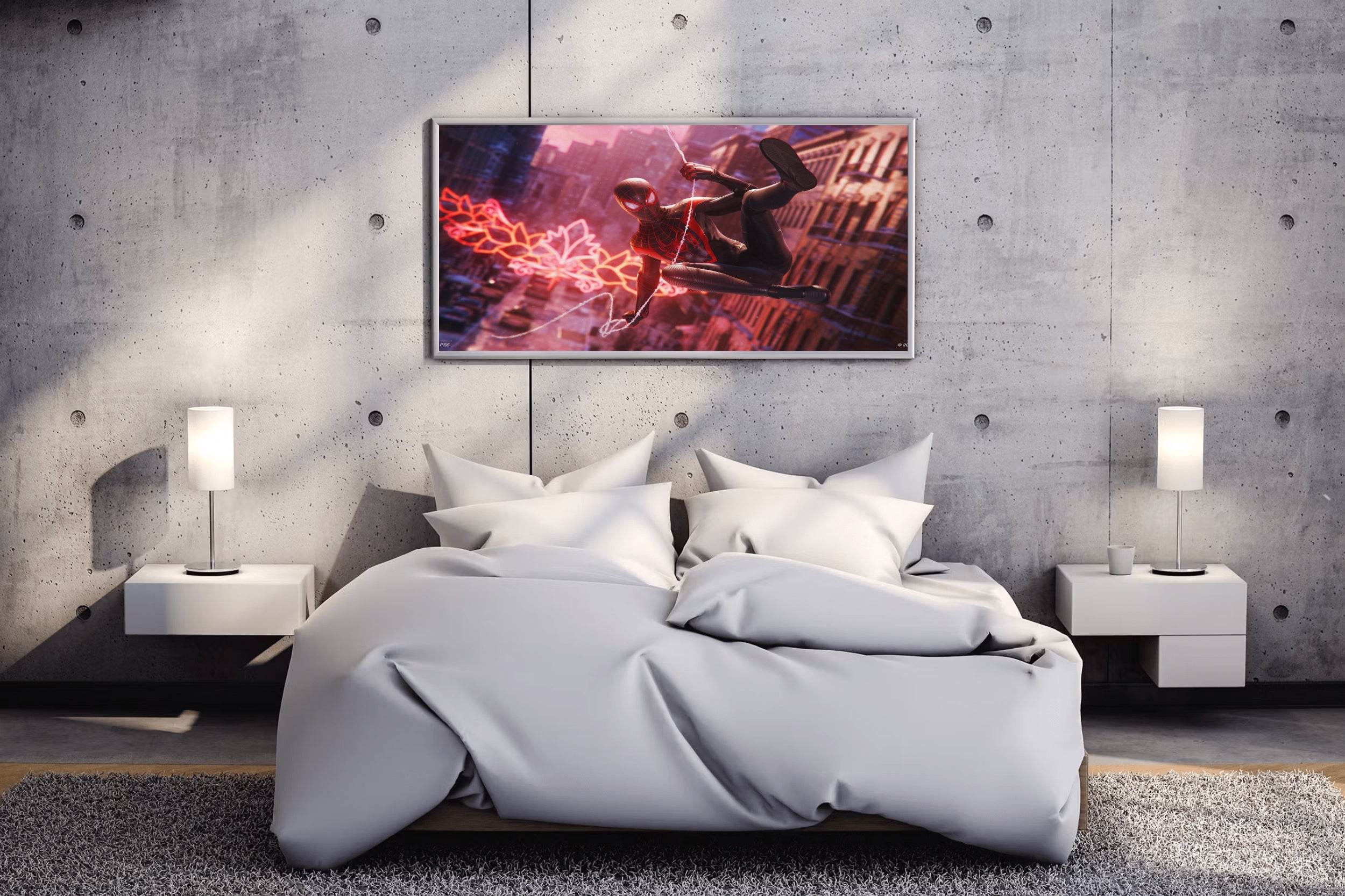 Miles Morales swinging Gaming Wall Art - beink online art store