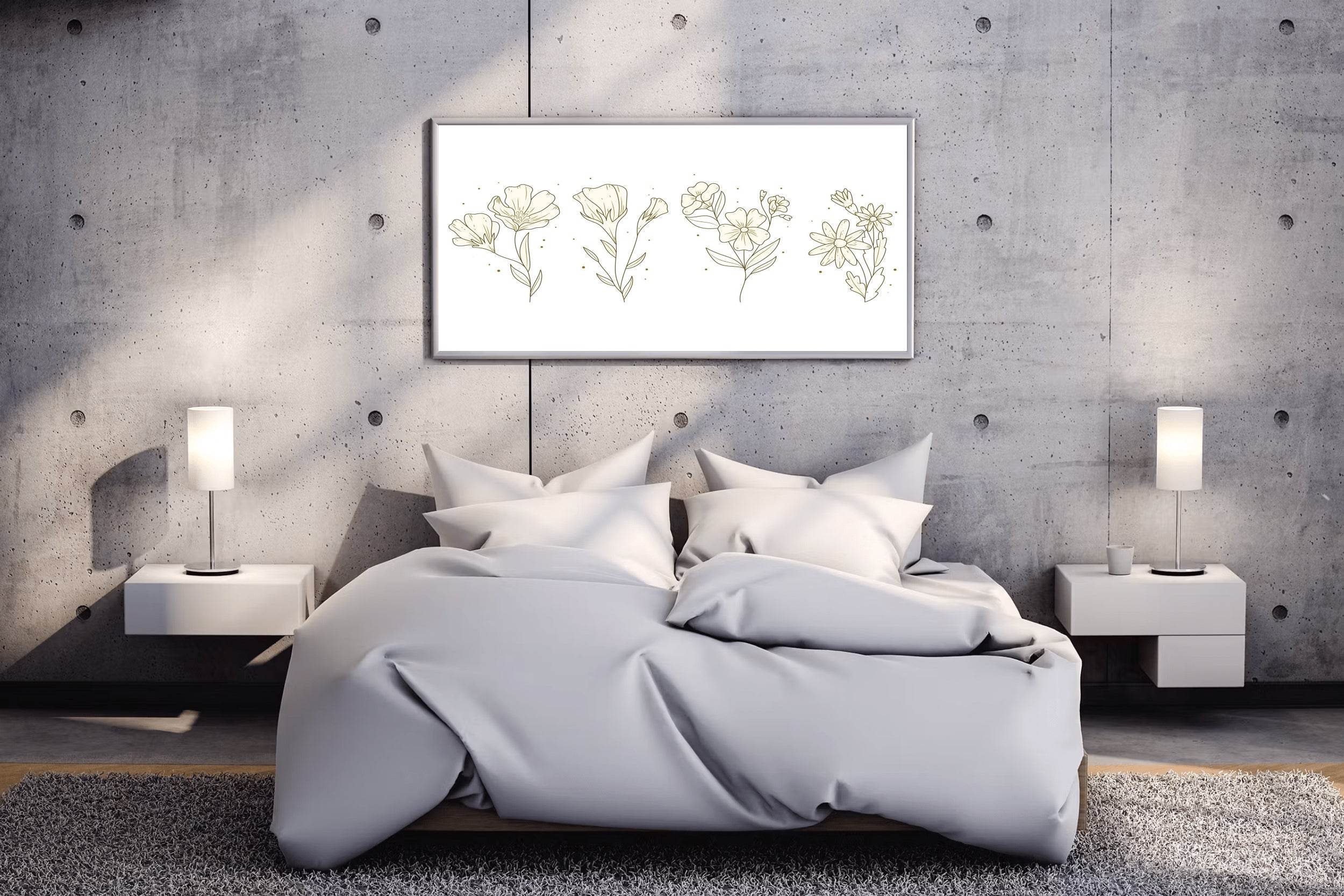 Orchid Bouquet Line Art - beink online art store
