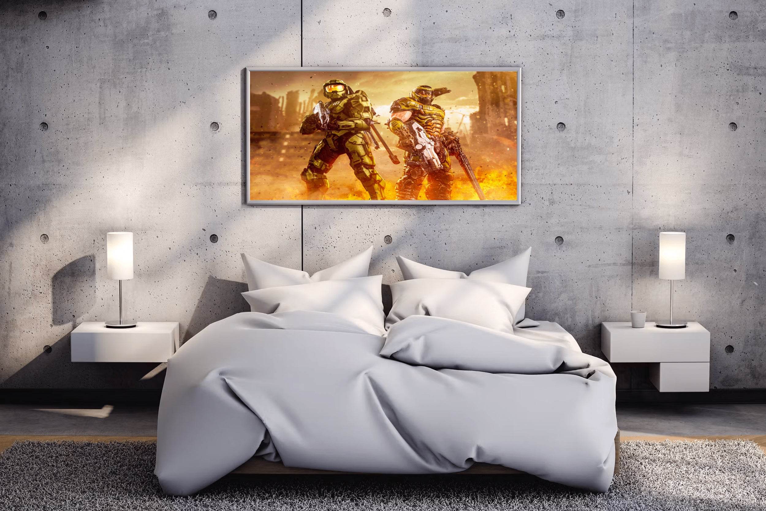 HALO AND DOOM Slayer Gaming Wall Art - beink online art store